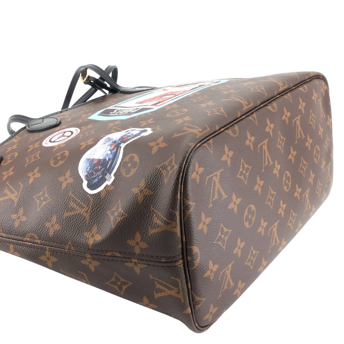 Louis Vuitto Neverfull MM World Tour Monogram Canvas Bag with Pouch