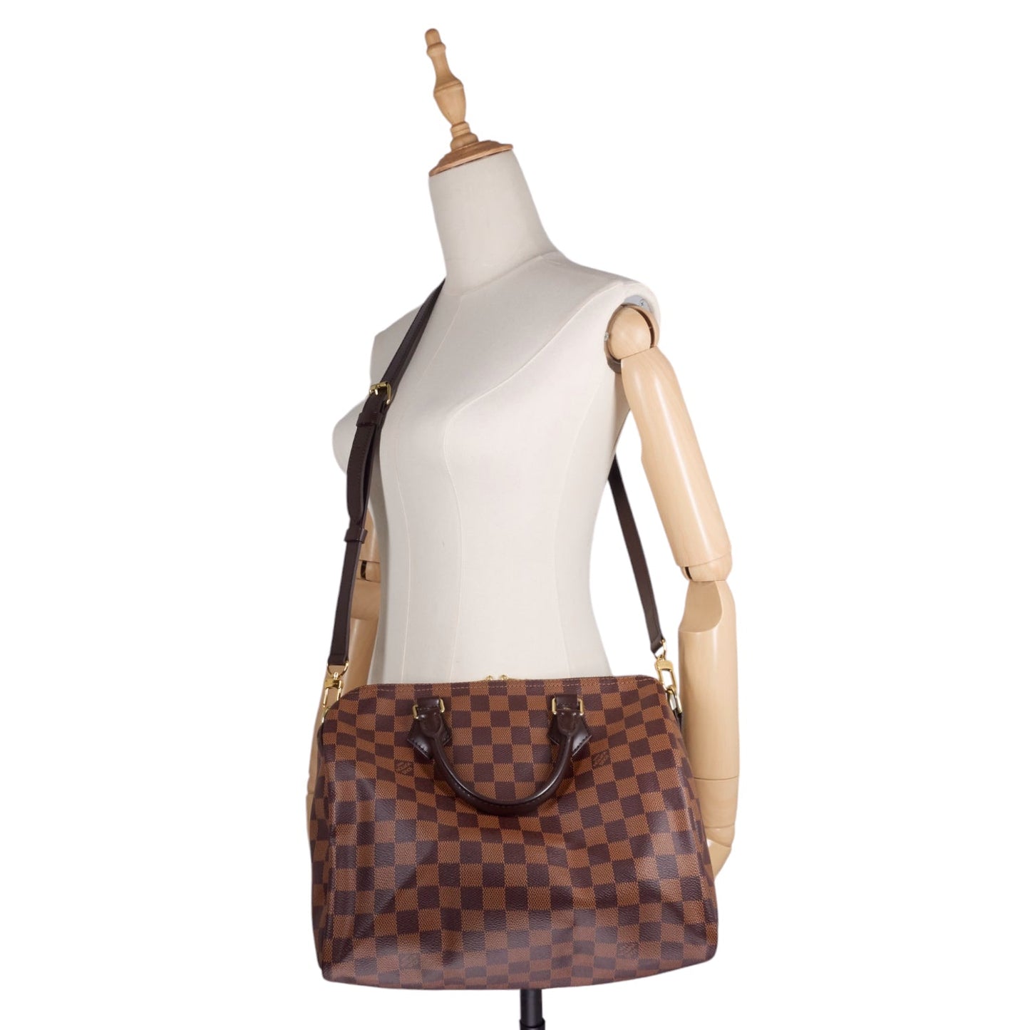 Louis Vuitto Speedy BandouliÃ¨re 30 Damier Ebene Canvas Bag