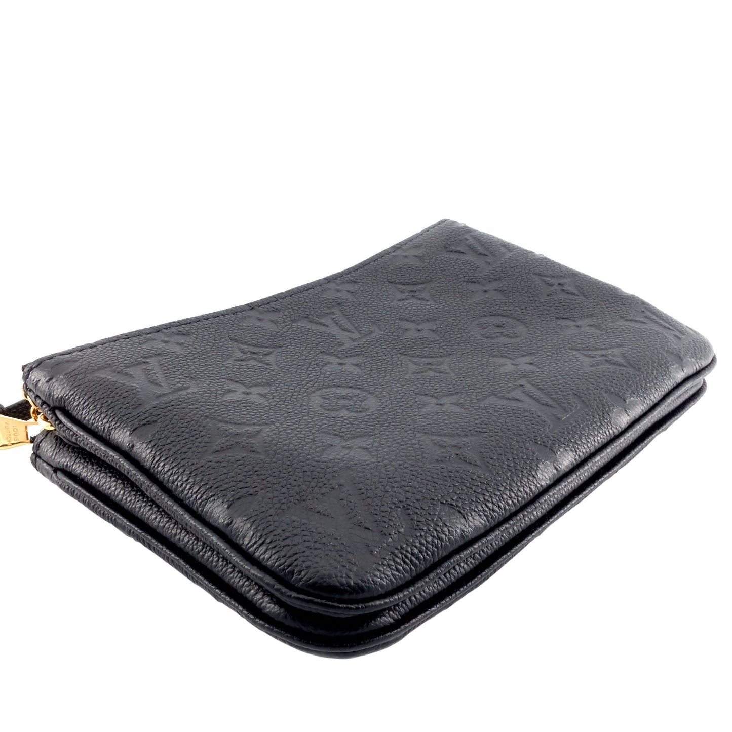 Louis Vuitto Double Zip Monogram Empreinte Leather Pouch on Chain