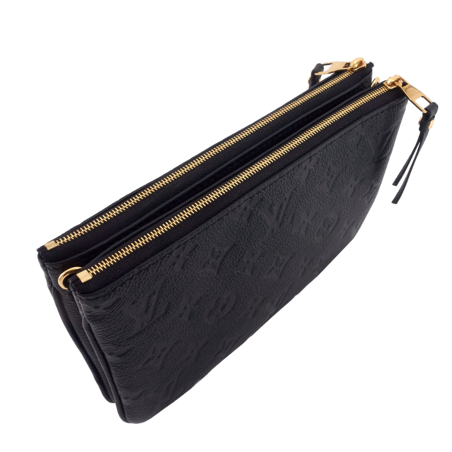 Louis Vuitto Double Zip Monogram Empreinte Leather Pouch on Chain