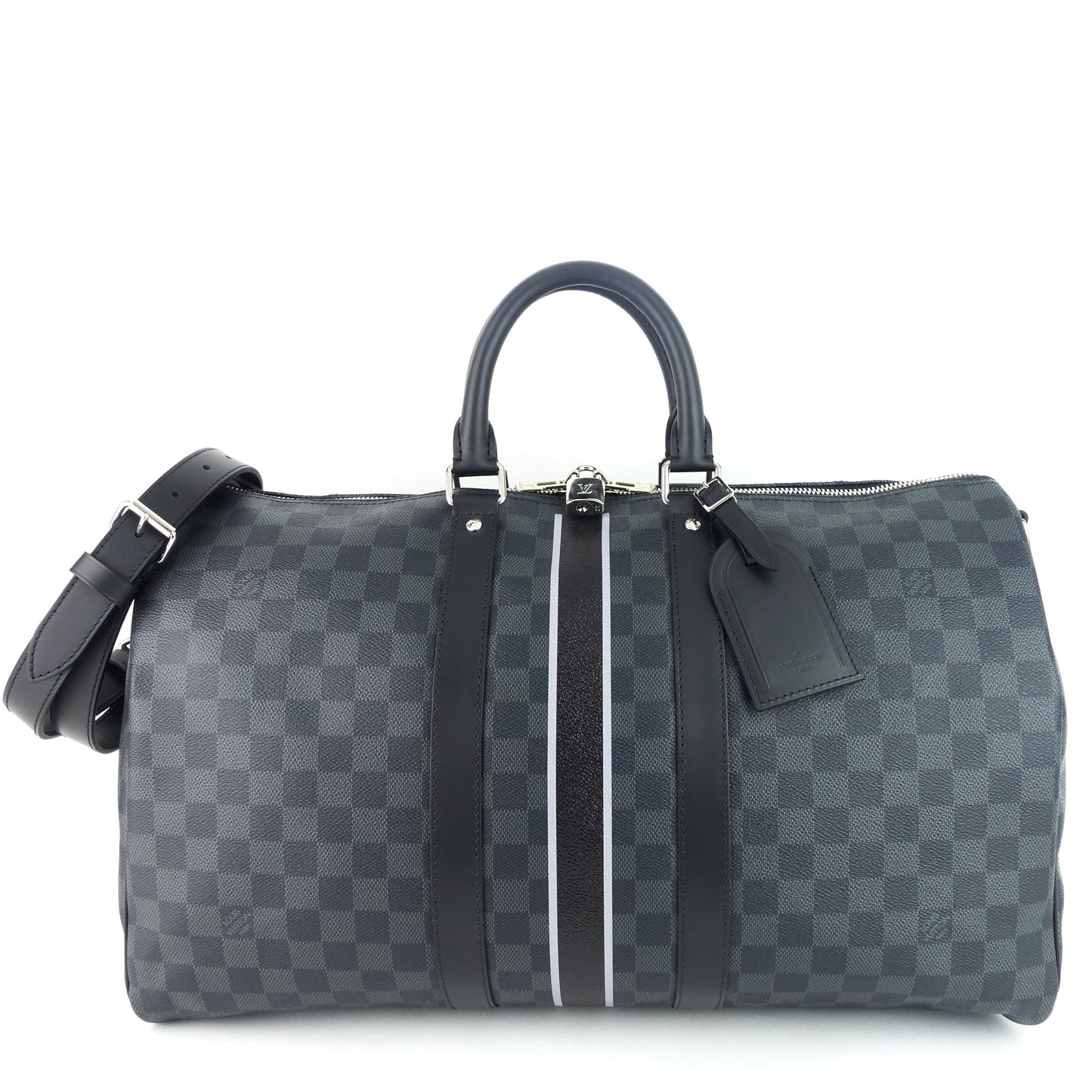 Louis Vuitto Keepall 45 BandouliÃ¨re My LV Heritage Damier Graphite Bag