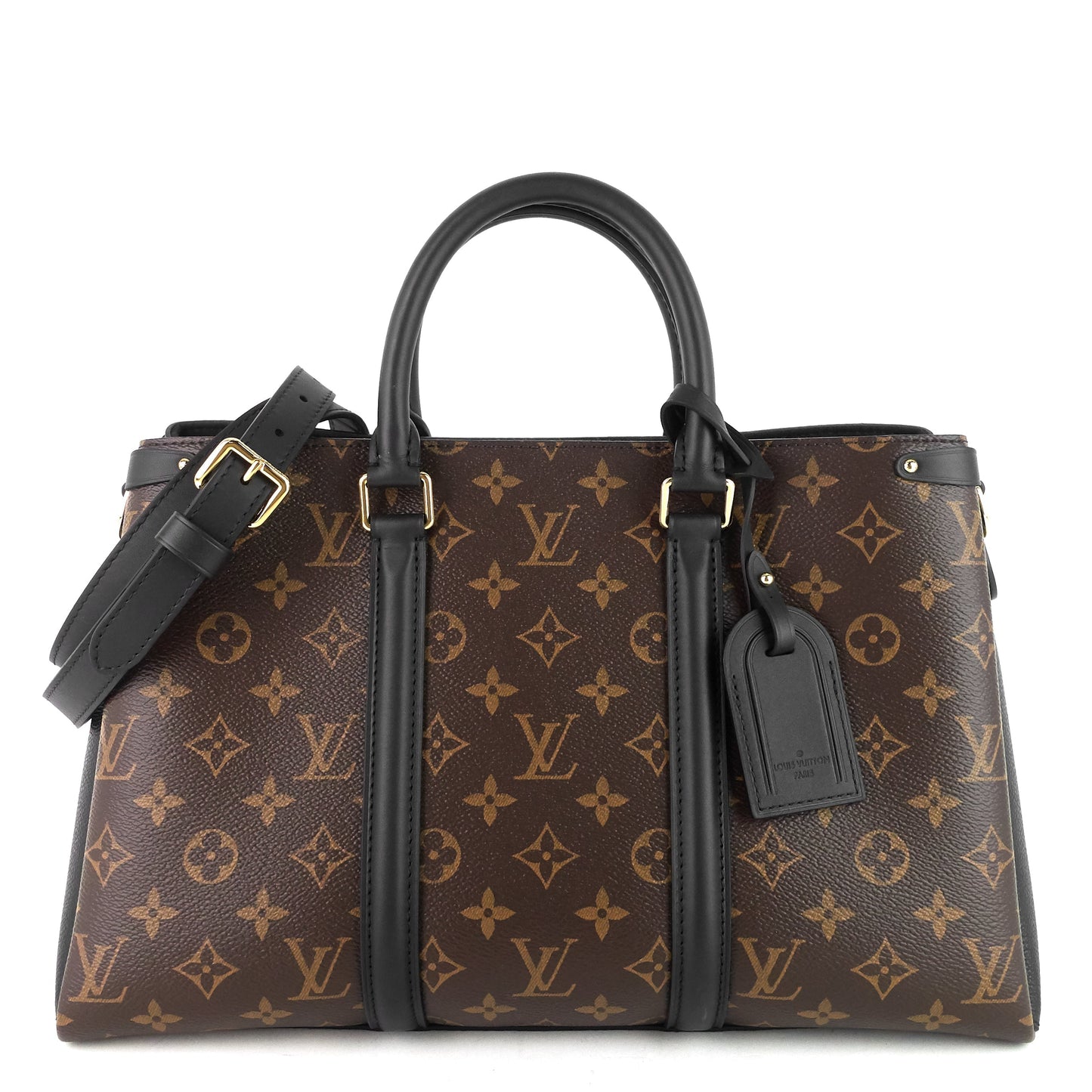 Louis Vuitto Soufflot MM Monogram Canvas and Coloured Leather Bag