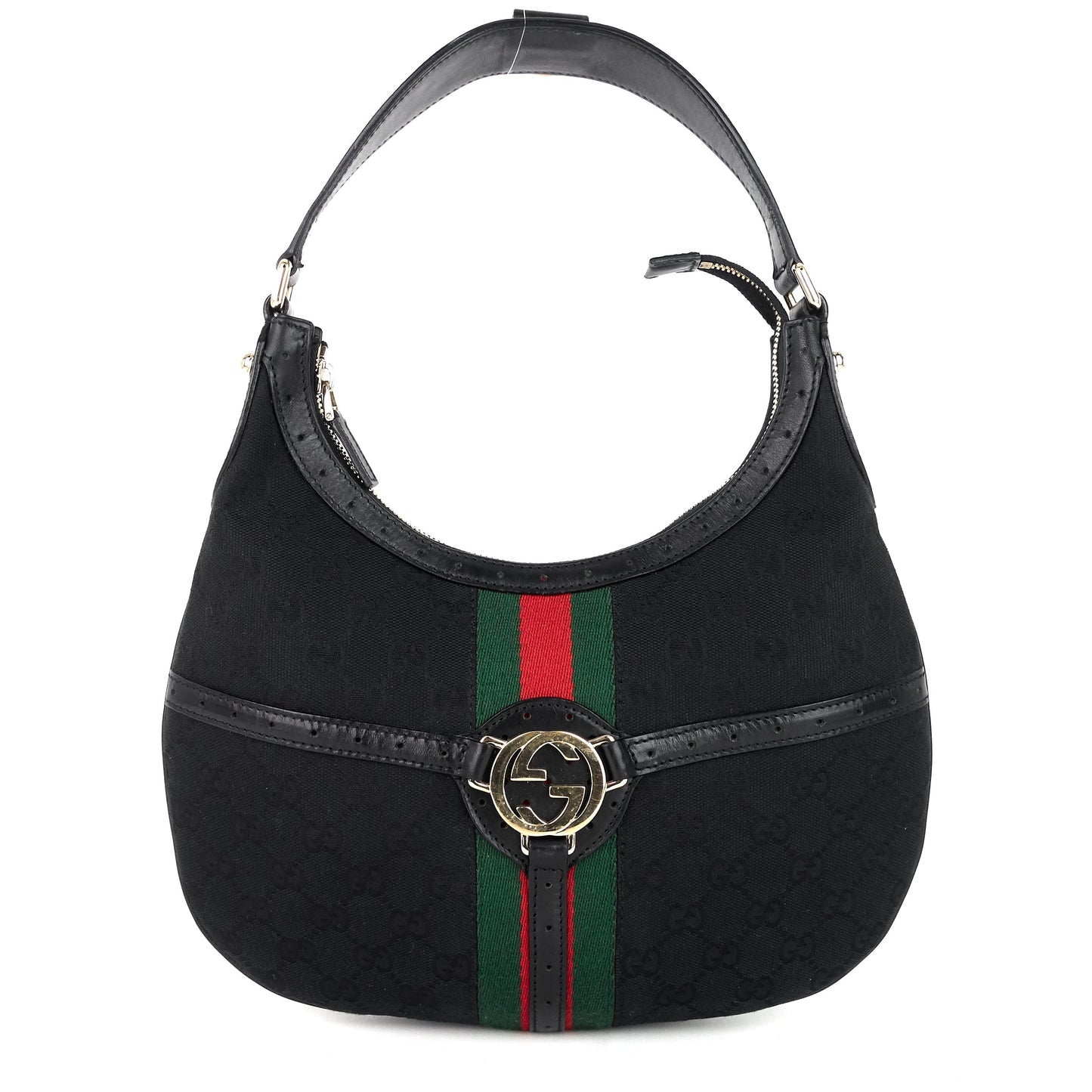 Gucci Web Reins GG Canvas Hobo Bag