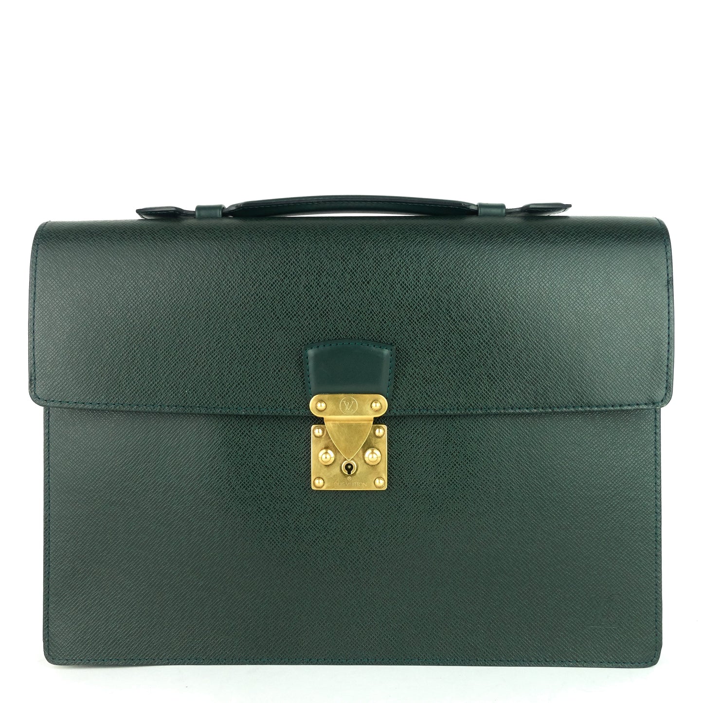 Louis Vuitto Serviette Kourad Taiga Leather Briefcase Bag