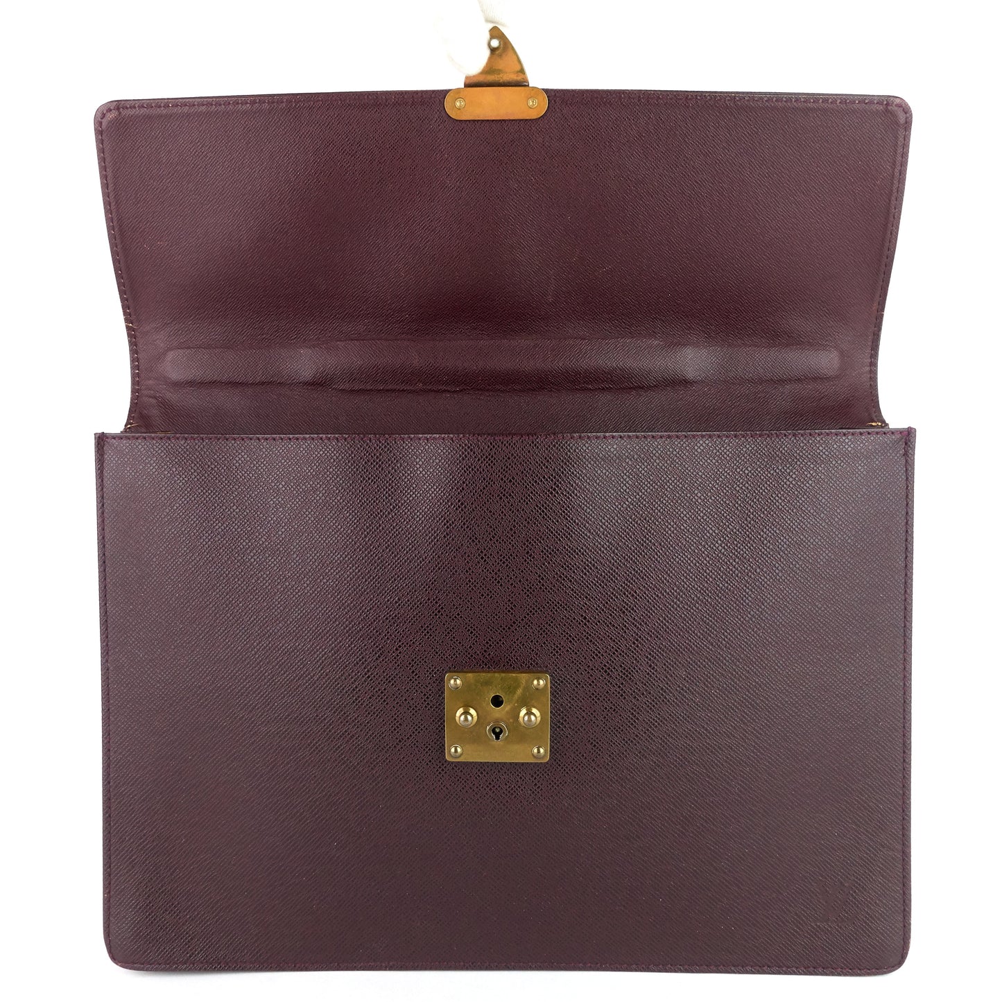 Louis Vuitto Serviette Kourad Taiga Leather Briefcase Bag