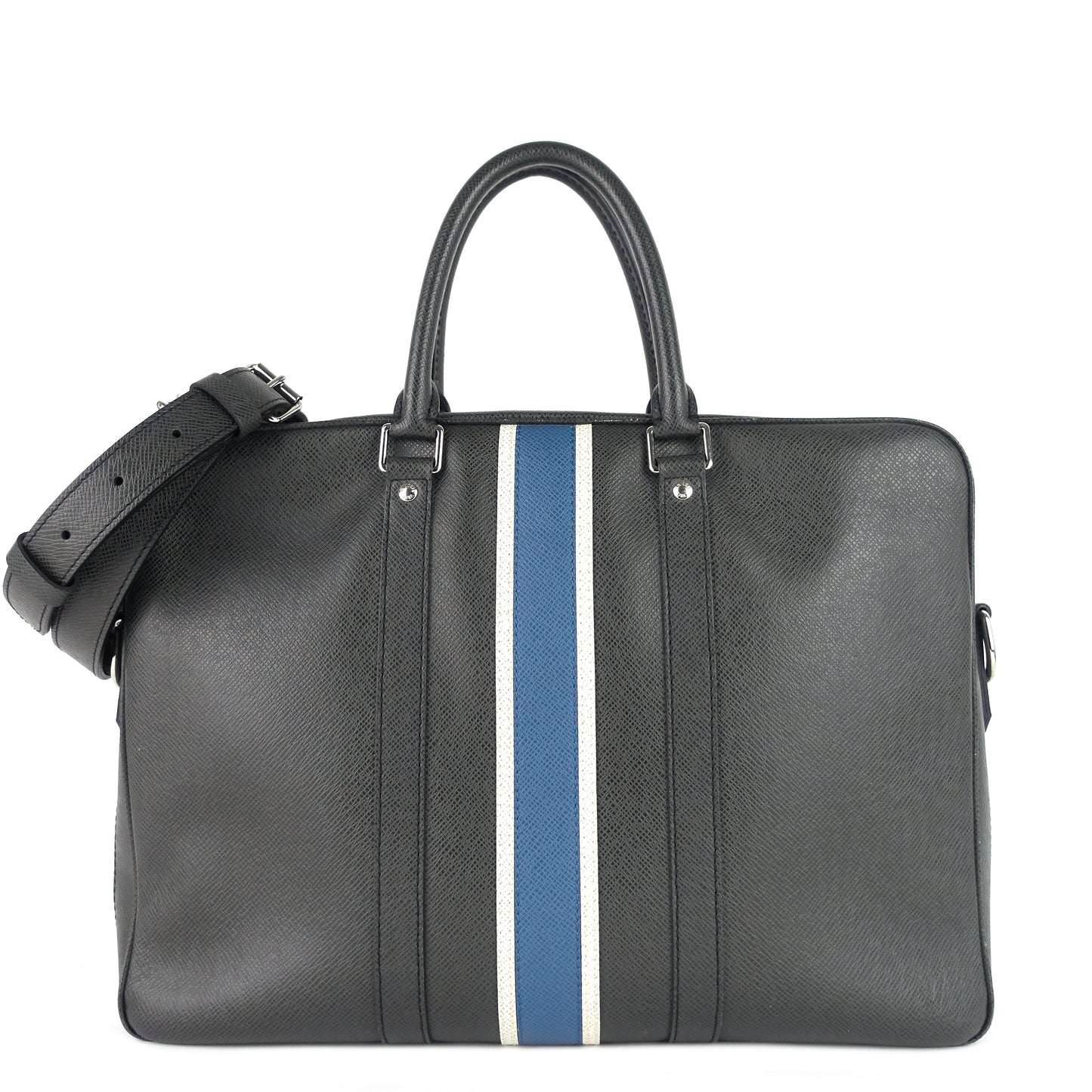 Louis Vuitto Porte-Document Voyage Ardoise Leather Briefcase Bag