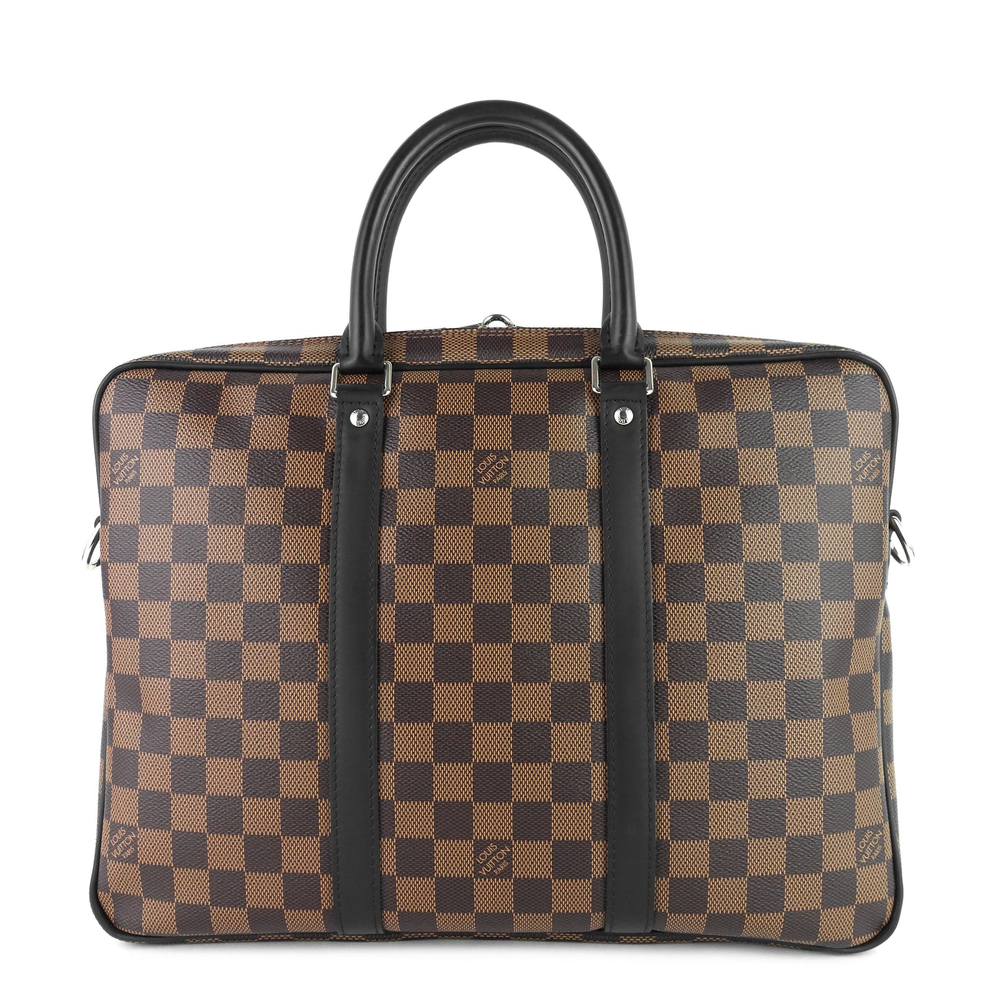 Louis Vuitto Porte-Documents Voyage PM Damier Ebene Canvas Briefcase Bag