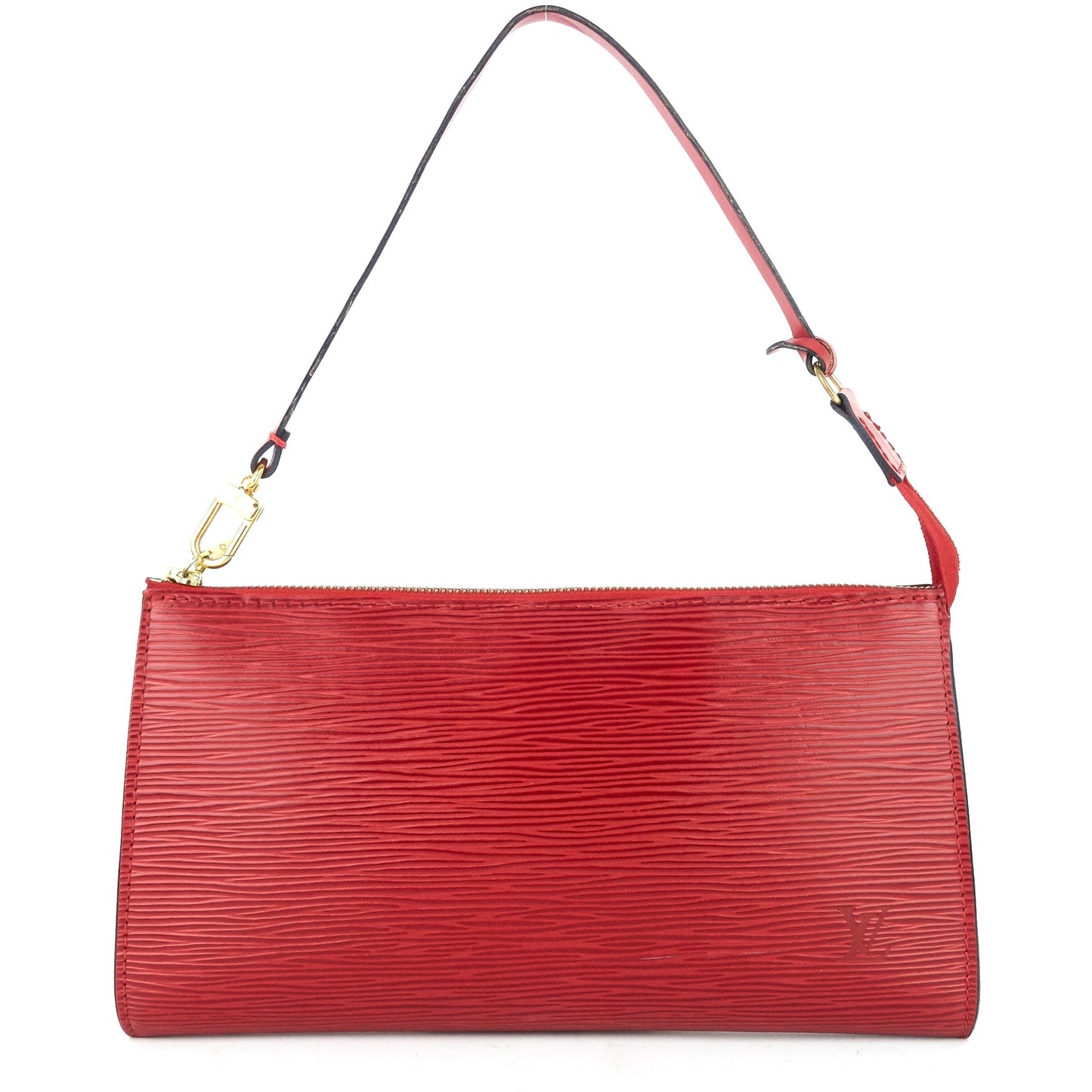 Louis Vuitto Pochette Accessoires Red Epi Leather Handbag