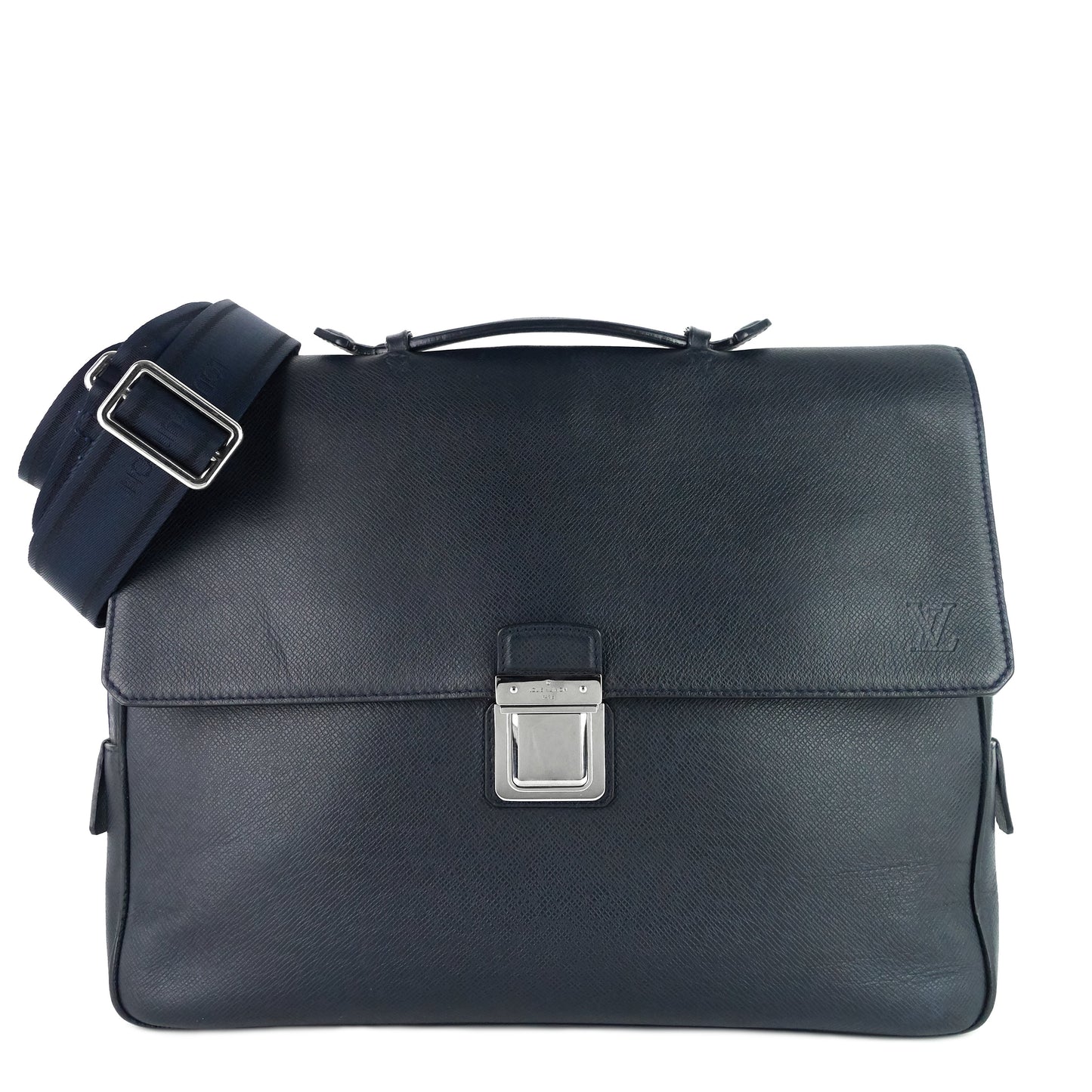 Louis Vuitto Vassili PM Taiga Leather Briefcase Bag