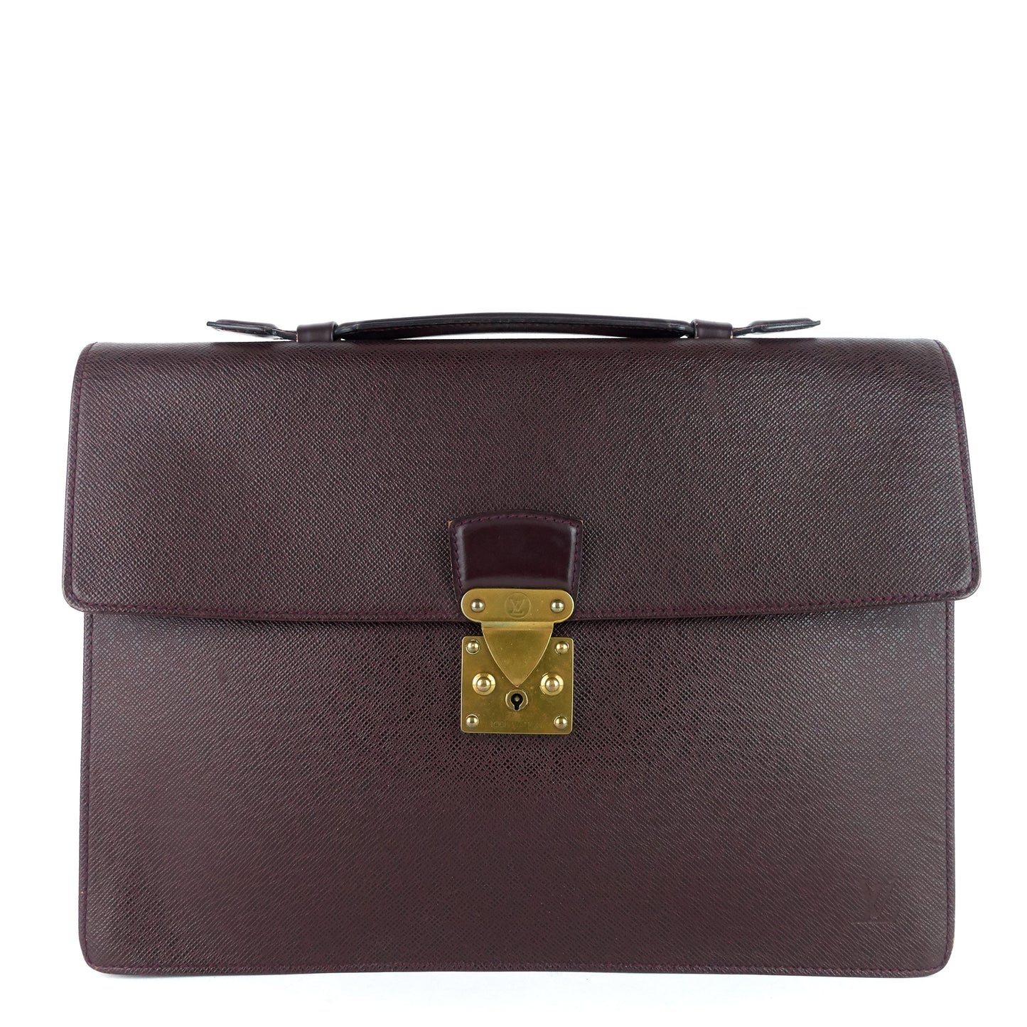 Louis Vuitto Serviette Kourad Taiga Leather Briefcase Bag