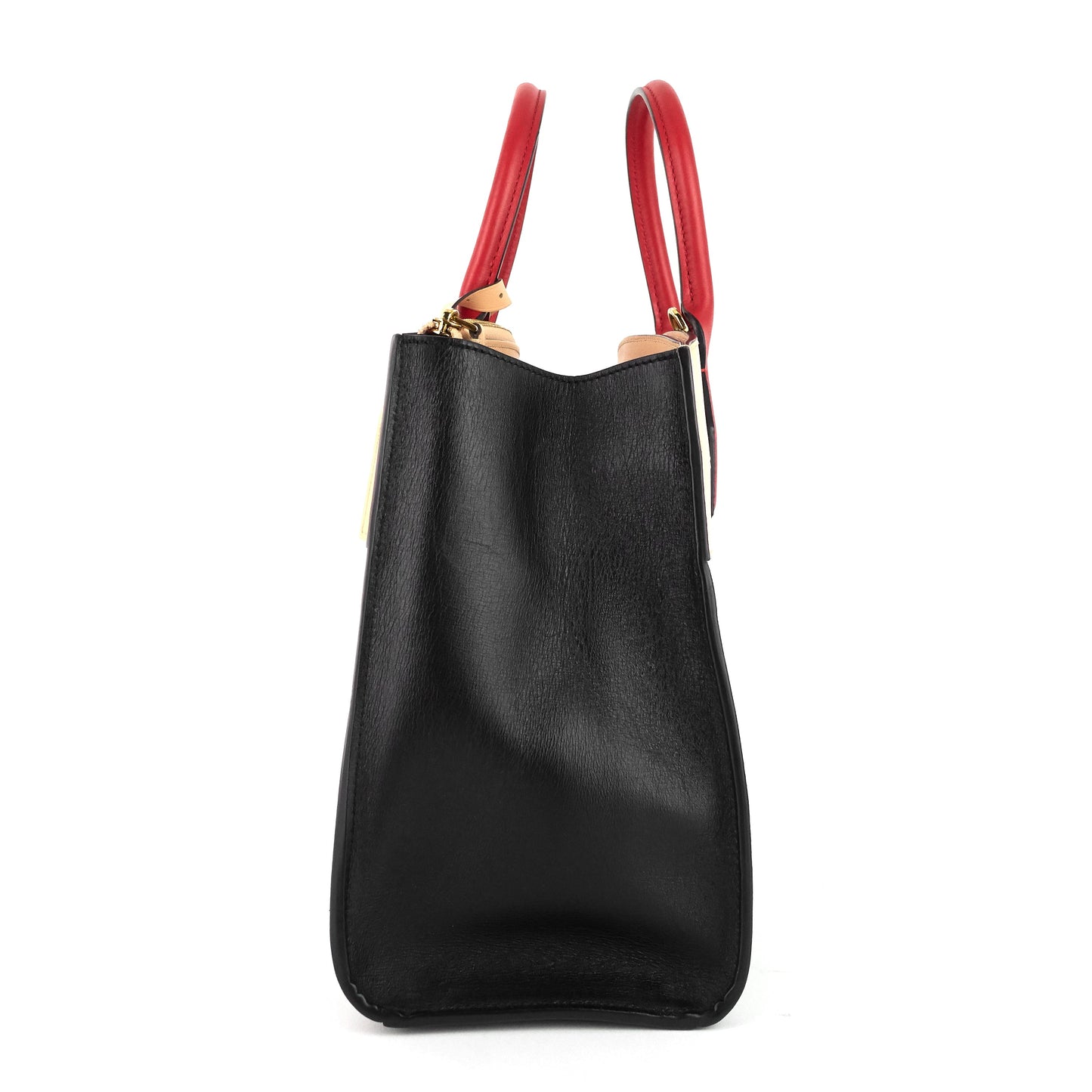 Louis Vuitto City Steamer MM Black Creme Bourgogne Calfskin Tote Bag
