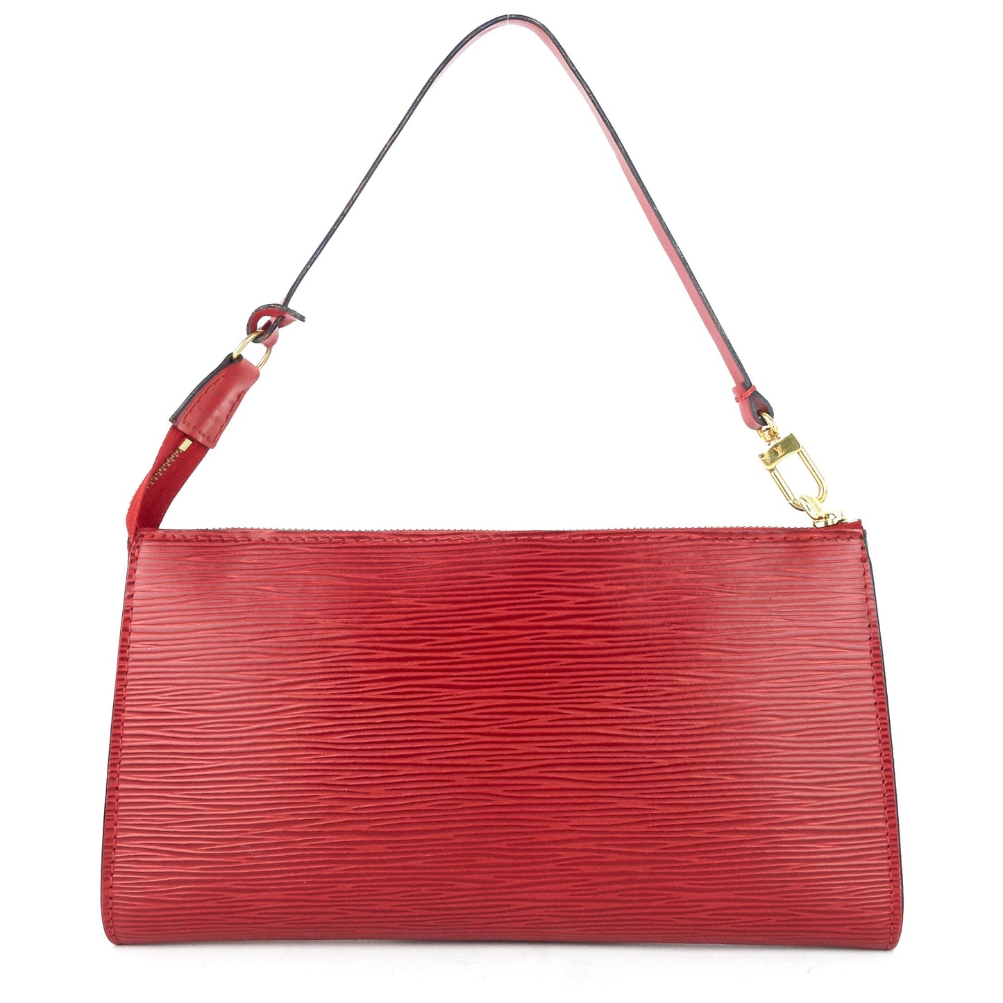 Louis Vuitto Pochette Accessoires Red Epi Leather Handbag