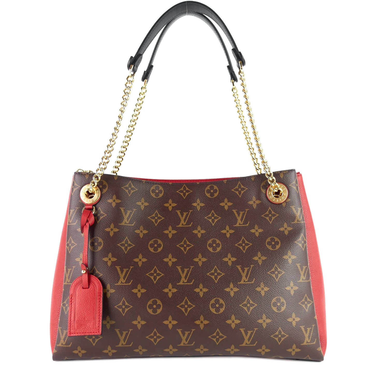 Louis Vuitto SurÃ¨ne MM Monogram Canvas and Calfskin Leather Tote Bag