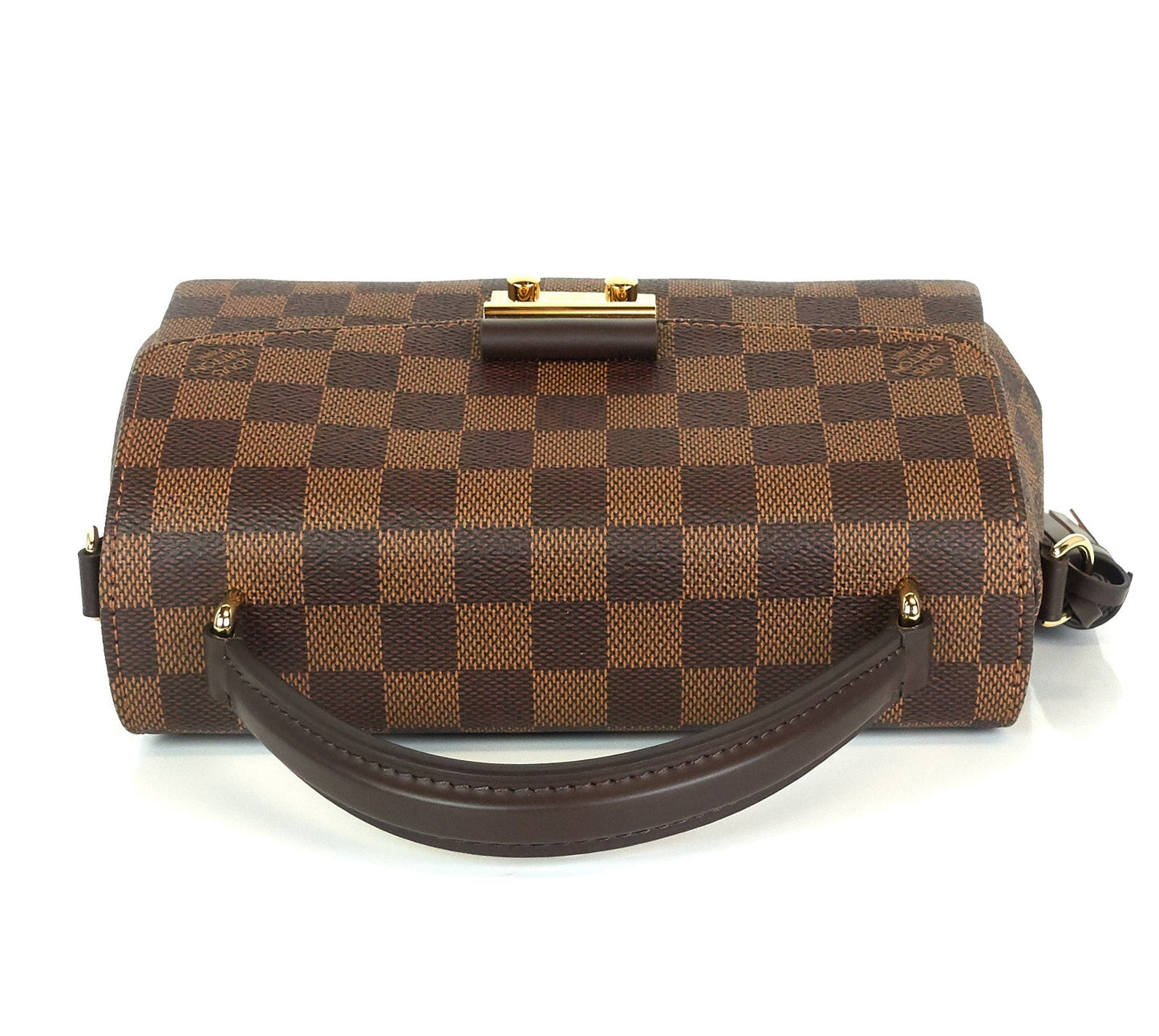 Louis Vuitto Croisette Damier Ebene Canvas Handbag with Strap