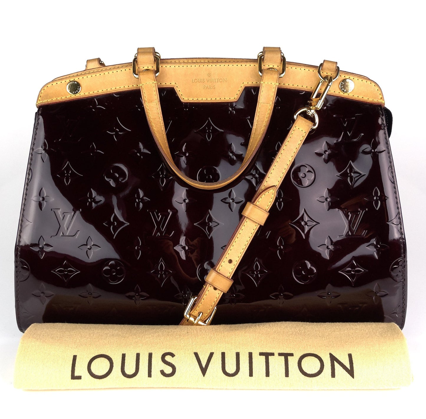Louis Vuitto Brea MM Monogram Patent Leather Handbag