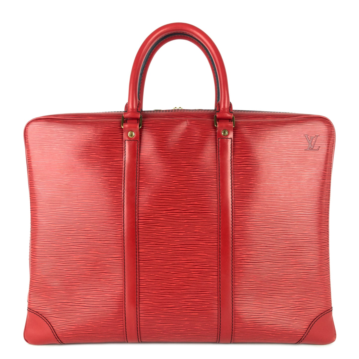 Louis Vuitto Porte-Documents Voyage Red Epi Leather Briefcase Bag