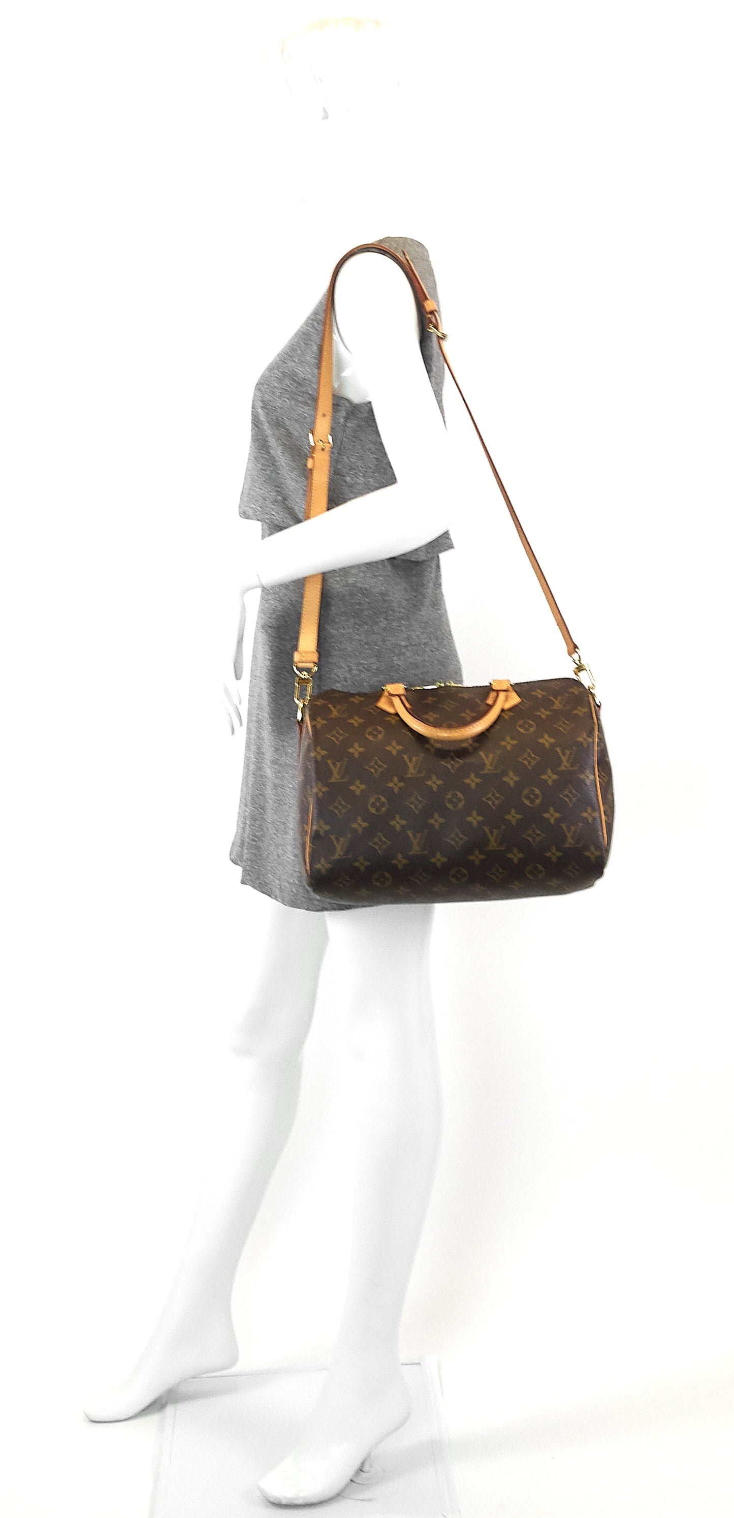 Louis Vuitto Speedy 30 Bandouliere Monogram Canvas Bag
