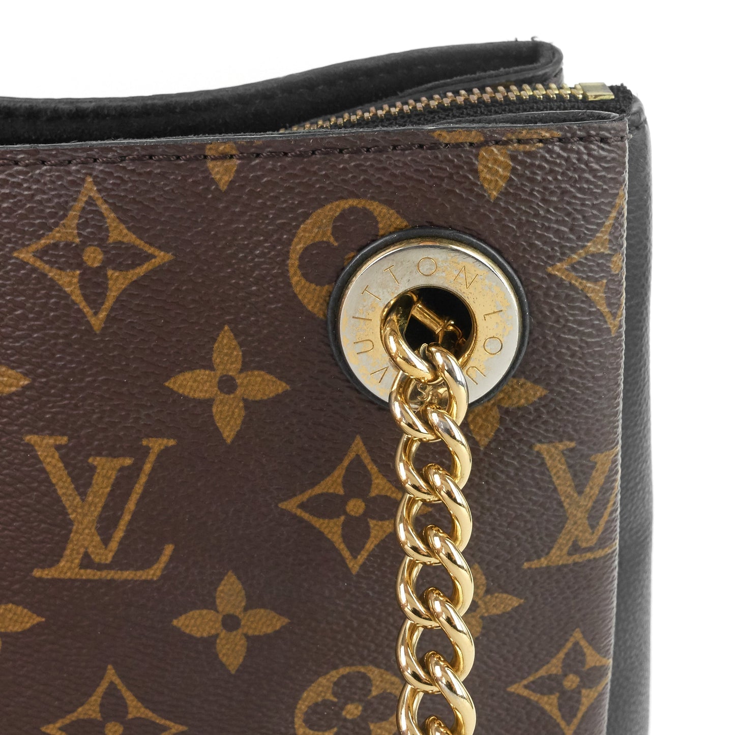 Louis Vuitto SurÃ¨ne MM Monogram Canvas and Calfskin Leather Tote Bag