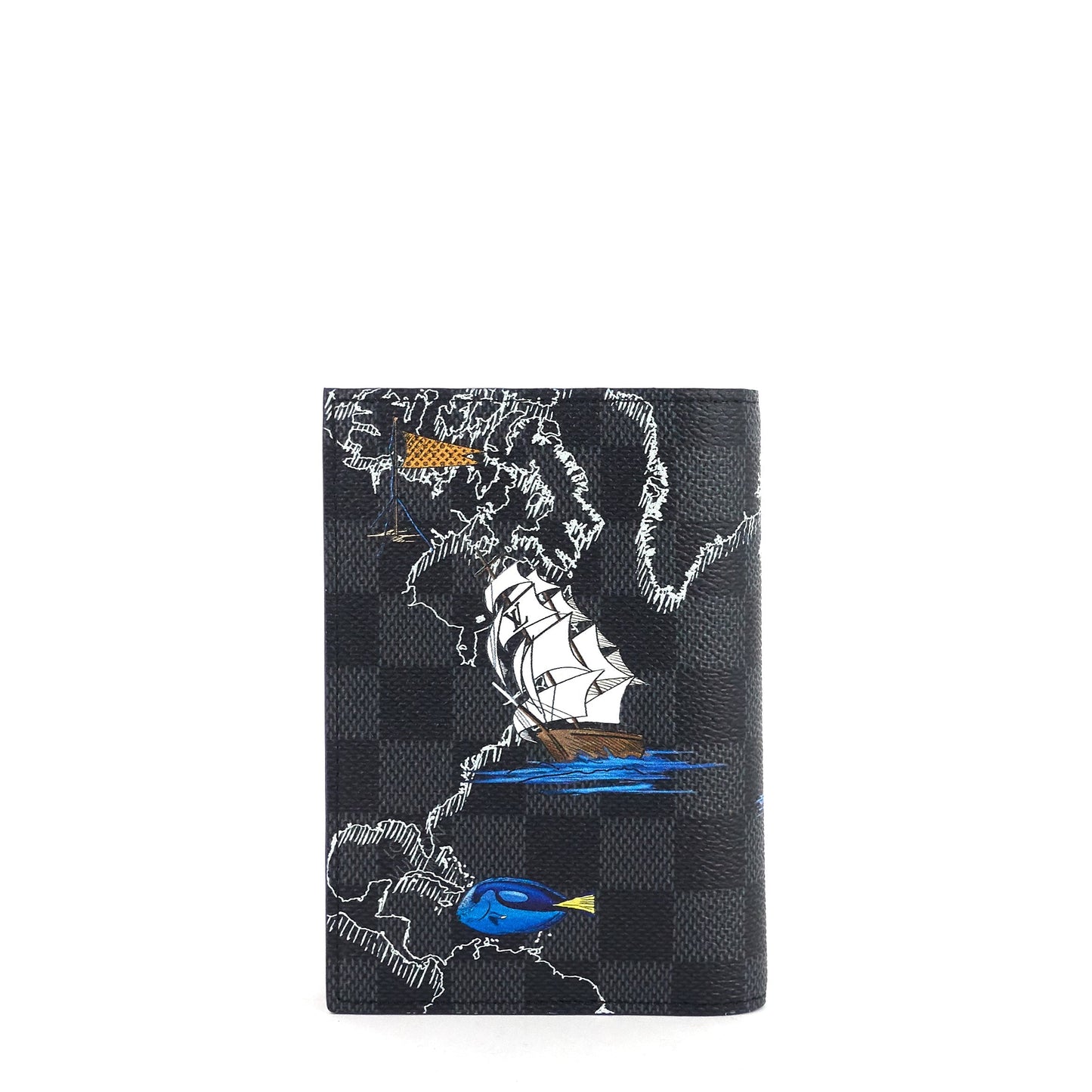 Louis Vuitto Damier Graphite Map Limited Edition Passport Cover
