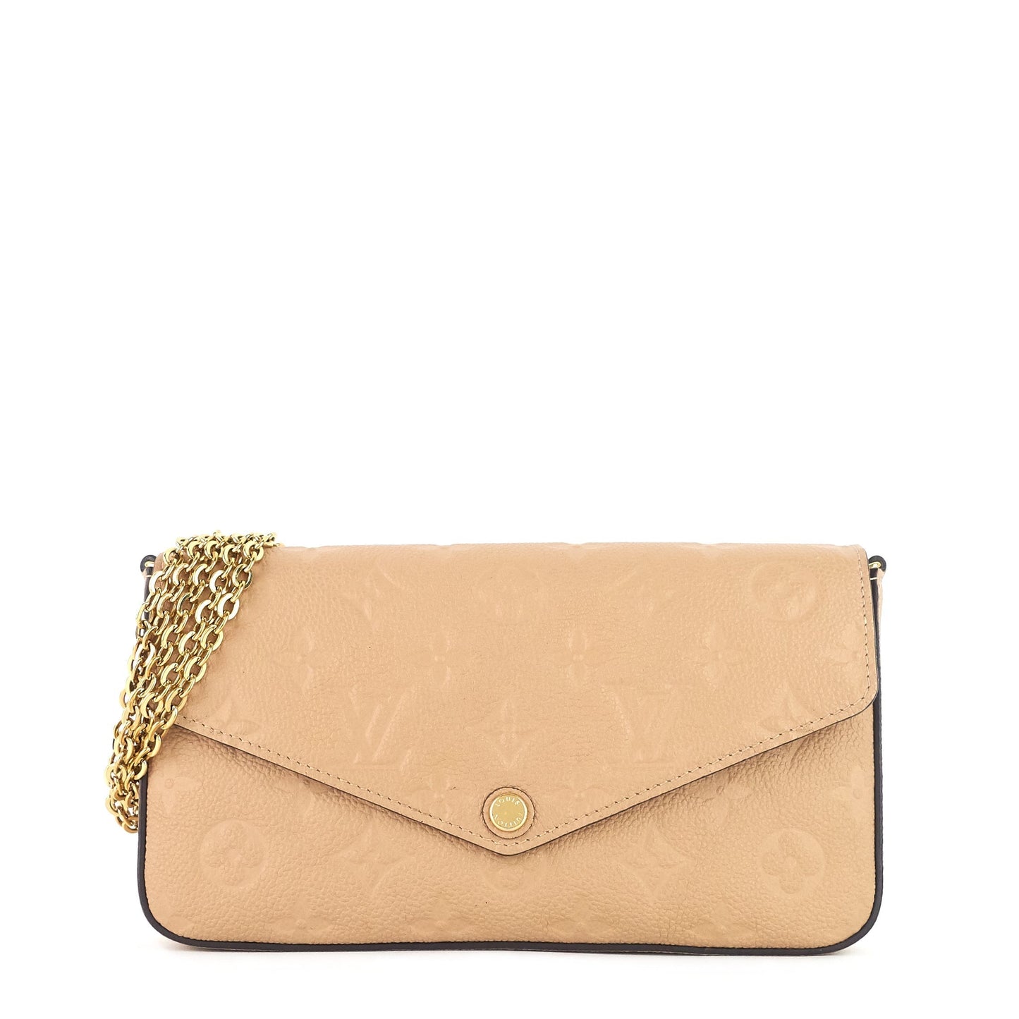 Louis Vuitto Pochette FÃ©licie Monogram Empreinte Leather Chain Wallet Bag