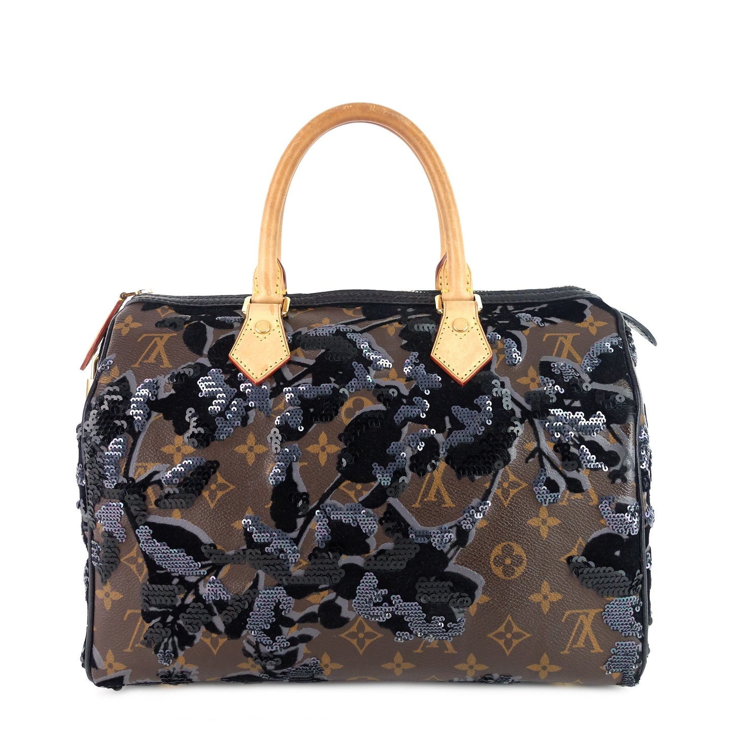 Louis Vuitto Speedy 30 Fleur de Jais Monogram Canvas Sequin Bag
