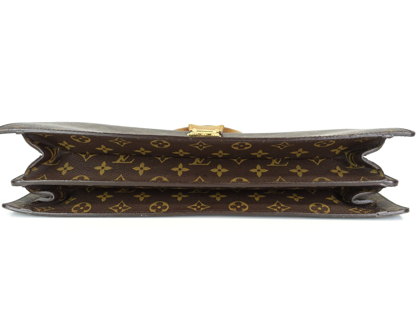 Louis Vuitto Serviette Fermoir Monogram Canvas Briefcase Bag