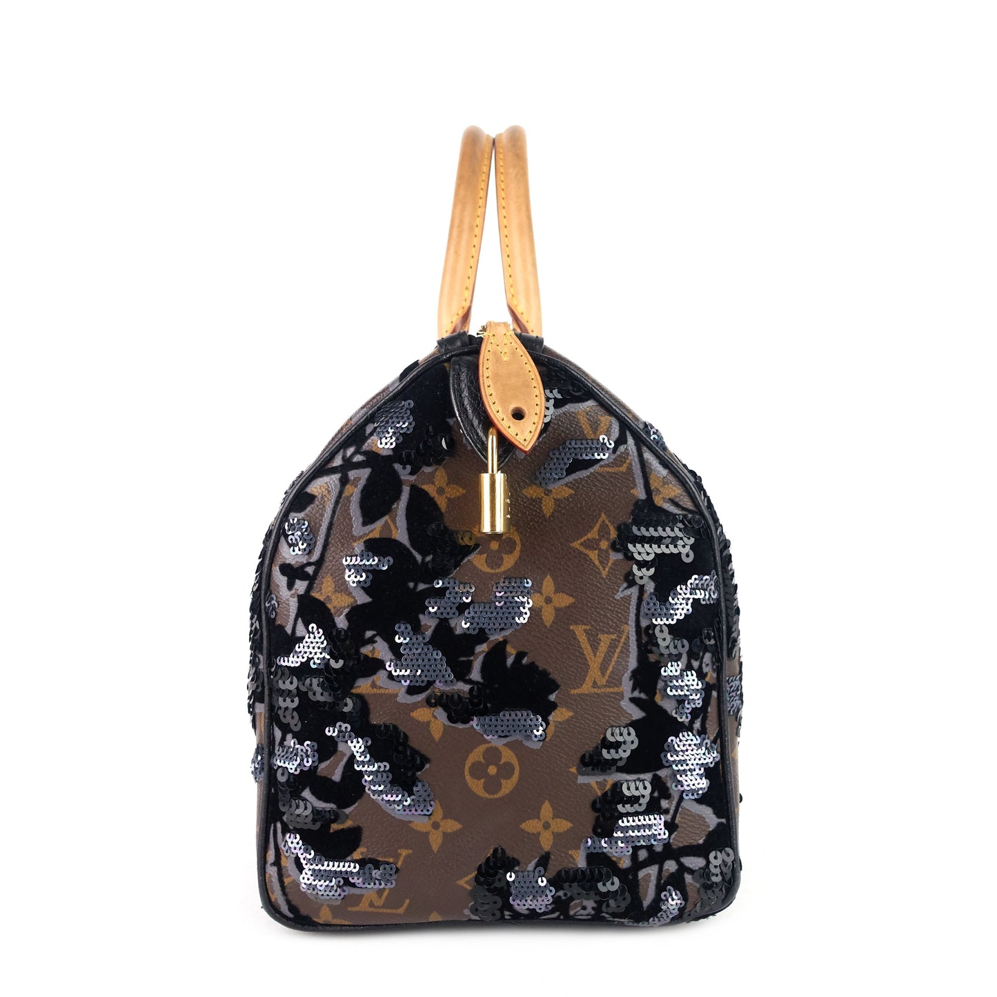 Louis Vuitto Speedy 30 Fleur de Jais Monogram Canvas Sequin Bag