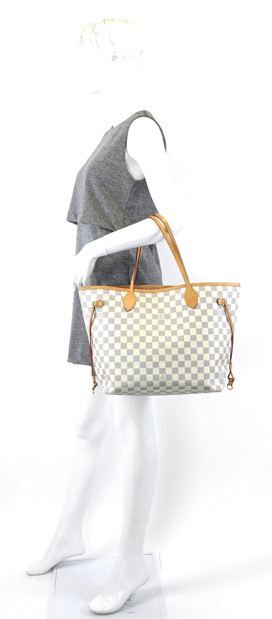 Louis Vuitto Neverfull MM Damier Azur Canvas Bag