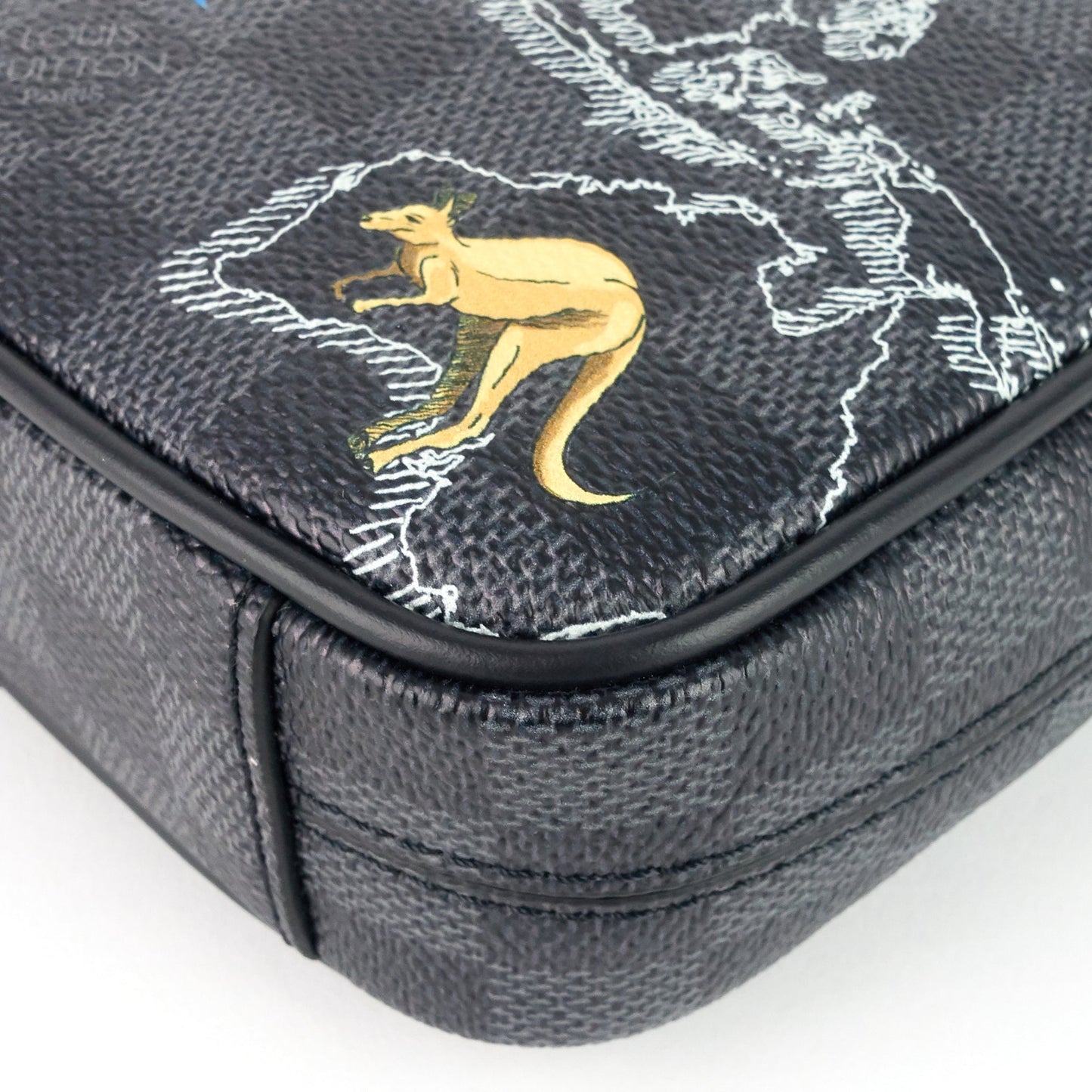 Louis Vuitto Danube Slim PM World Map Damier Graphite Canvas Messenger Bag