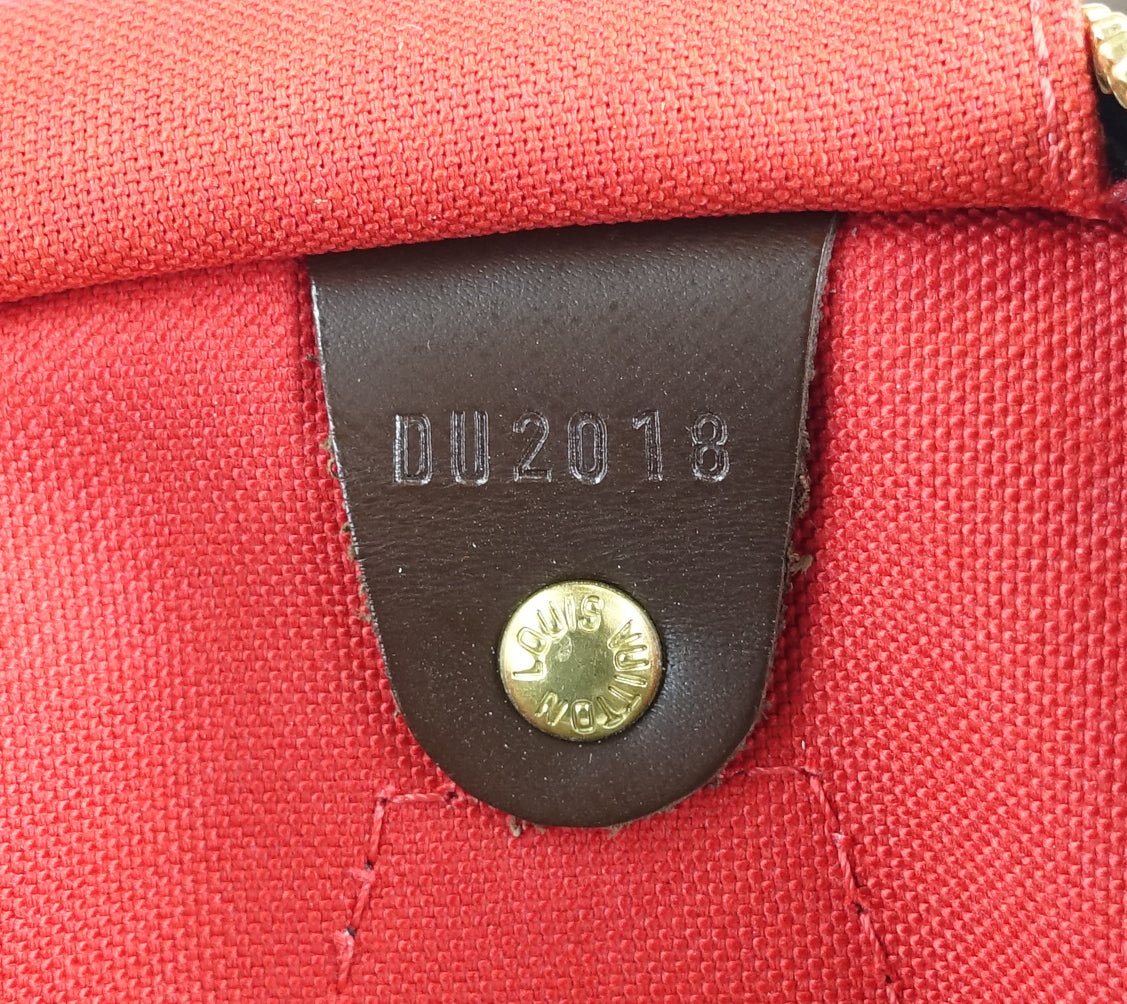Louis Vuitto Speedy 30 Damier Ebene Canvas Bag