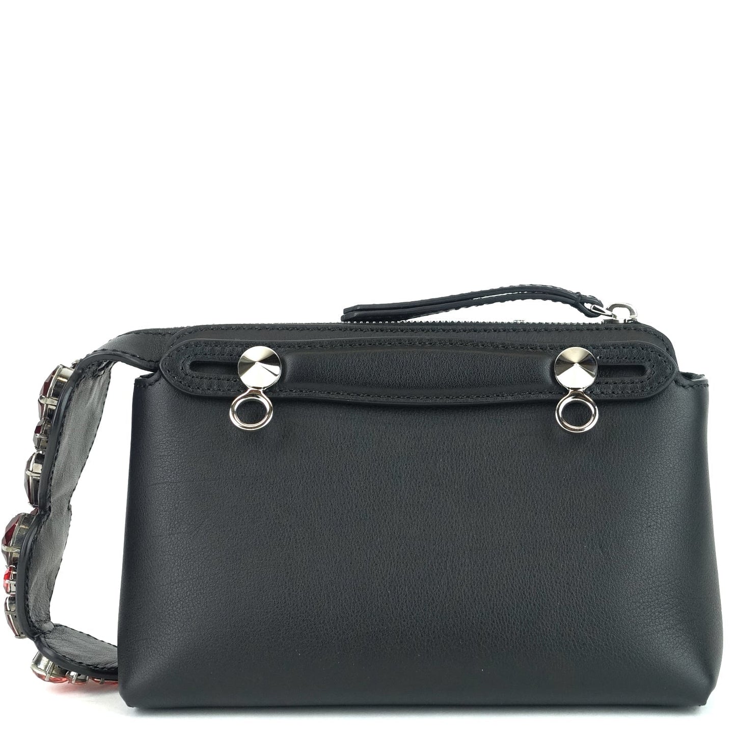 Fendi By The Way Calf Leather Mini Crystal Heart Bag