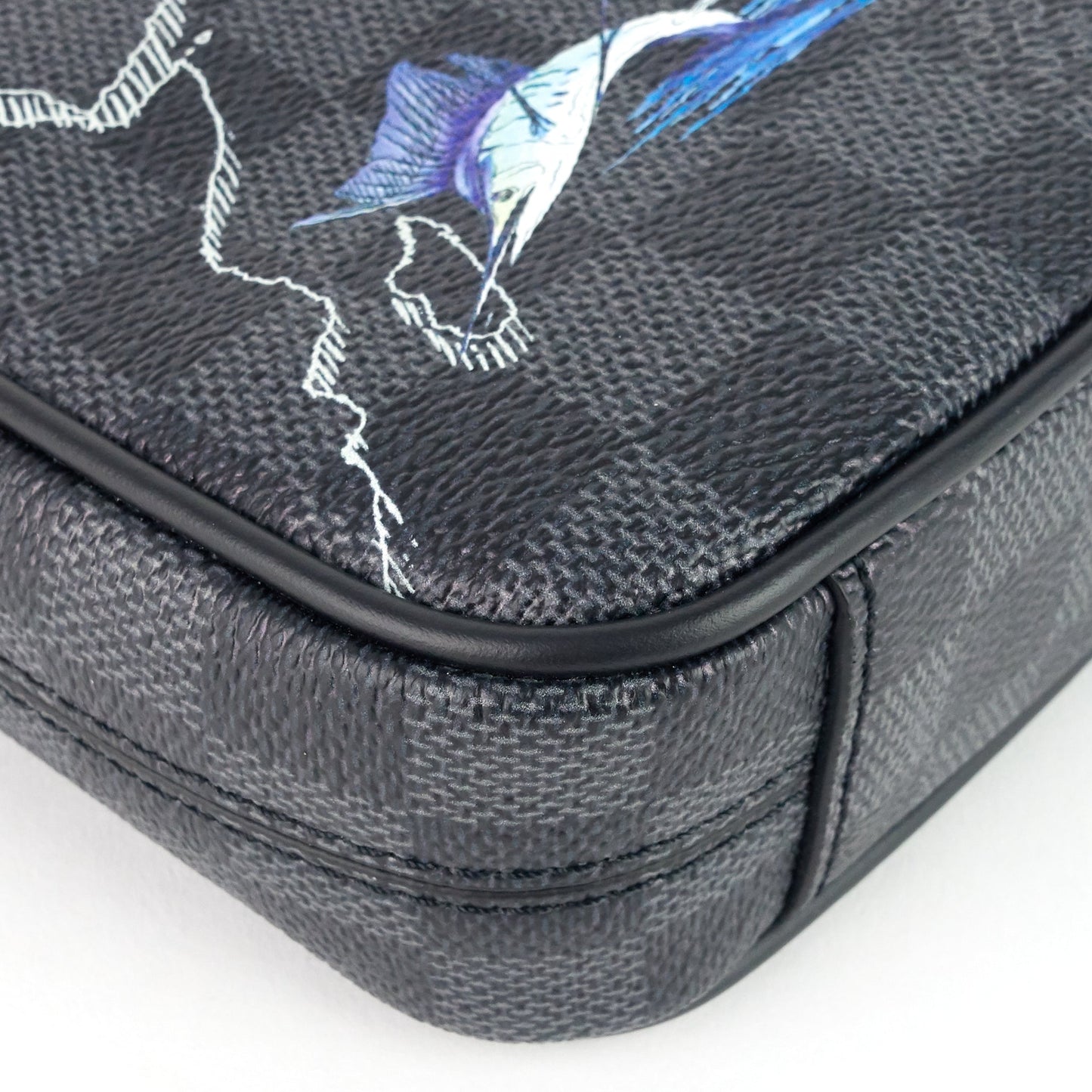 Louis Vuitto Danube Slim PM World Map Damier Graphite Canvas Messenger Bag