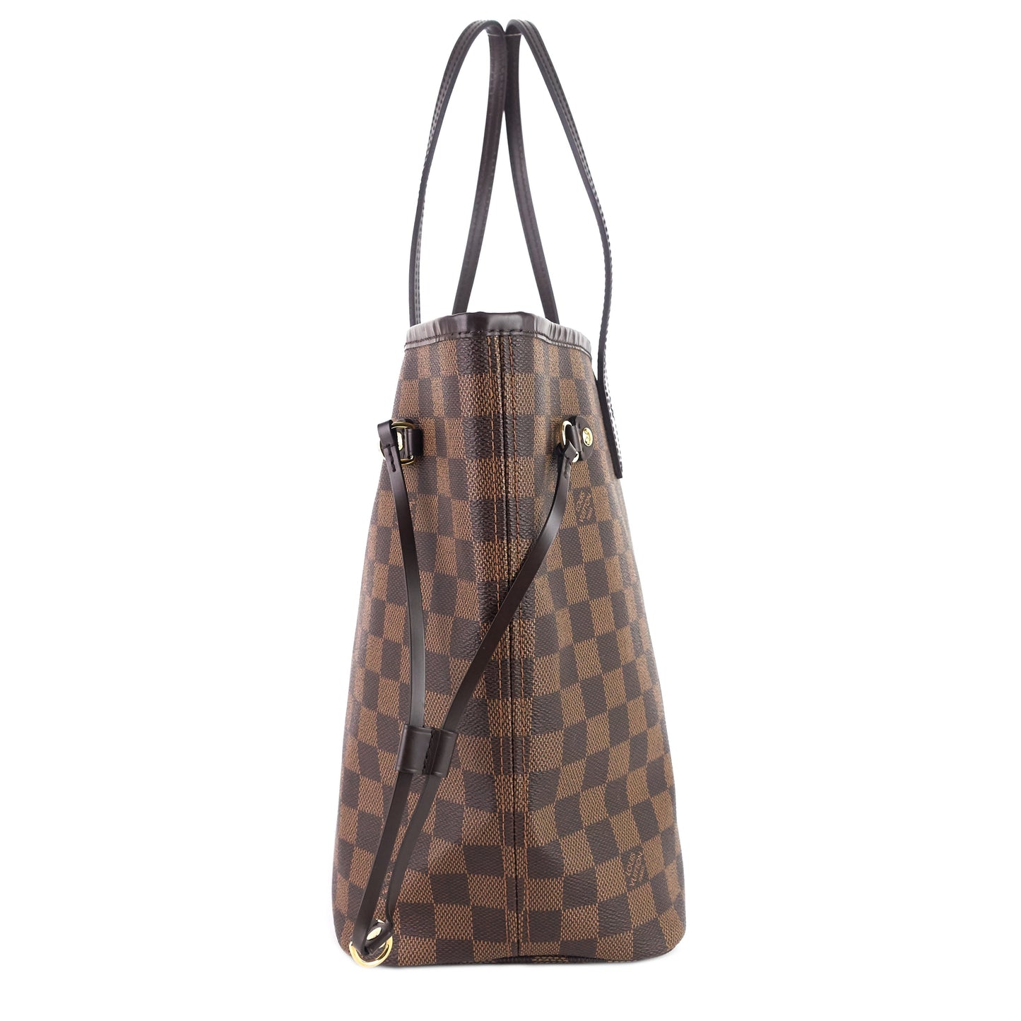 Louis Vuitto Neverfull MM Damier Ebene Canvas Bag with Pouch