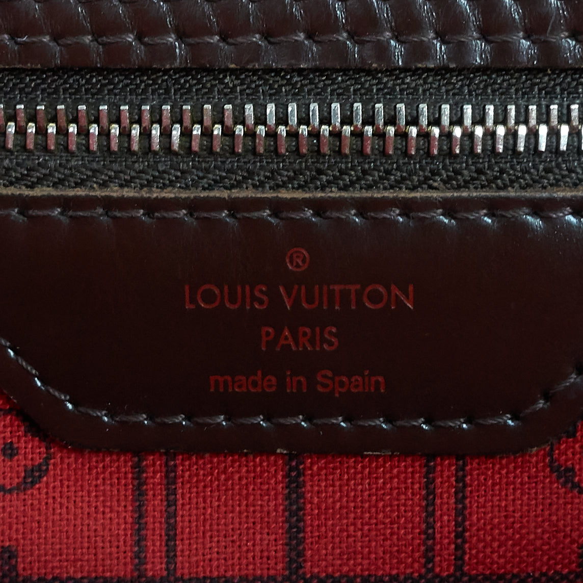 Louis Vuitto Neverfull MM Damier Ebene Canvas Bag