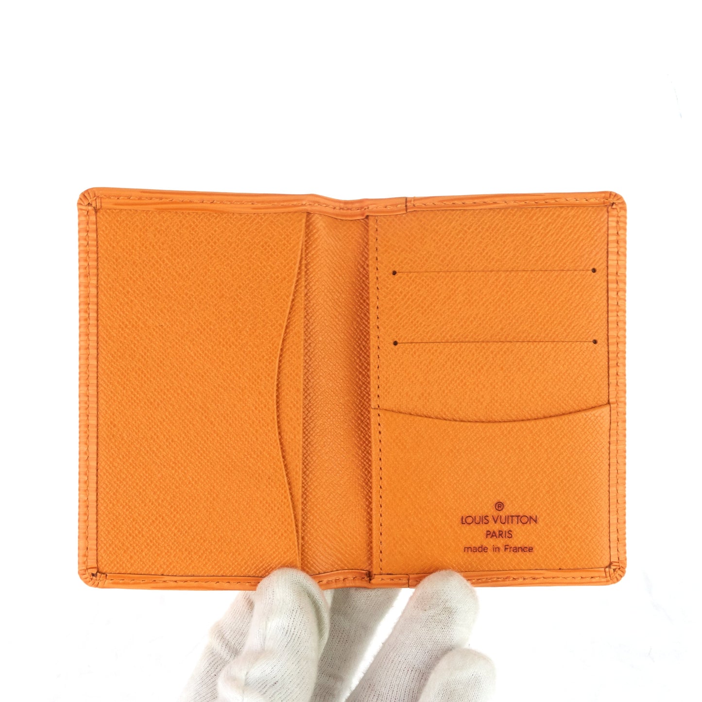 Louis Vuitto Orange Epi Leather Card Holder