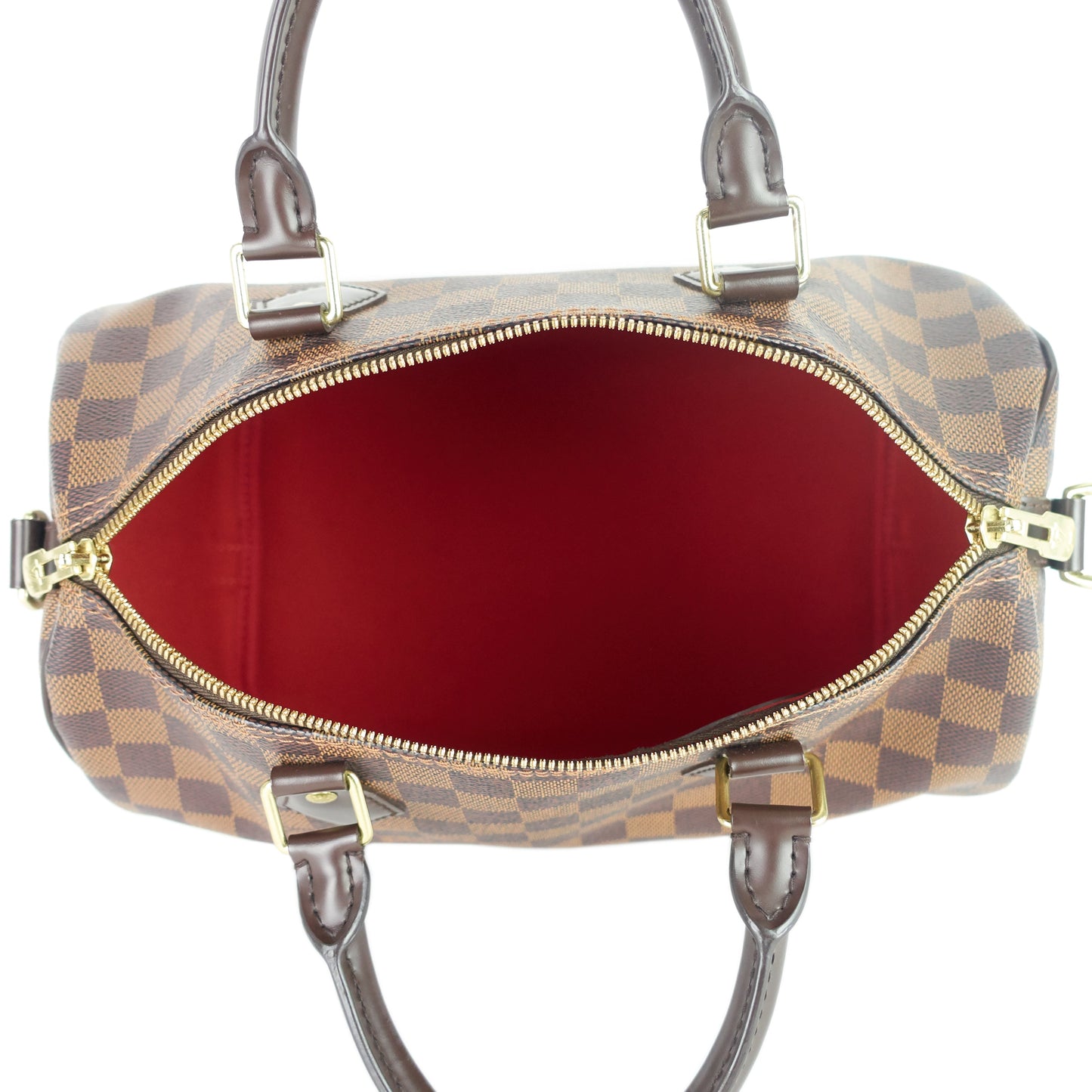 Louis Vuitto Speedy 30 BandouliÃ¨re Damier Ebene Canvas Bag