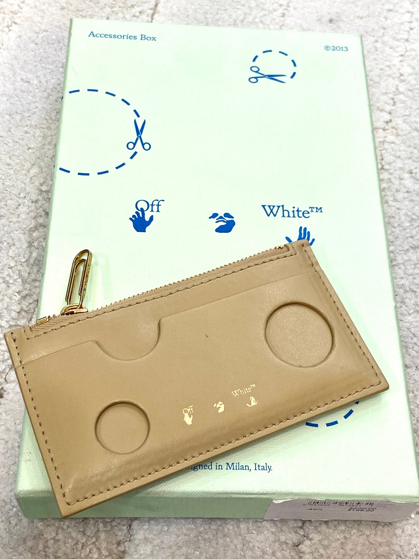 OFF WHITE BURROW ZIPPED COIN PURSE