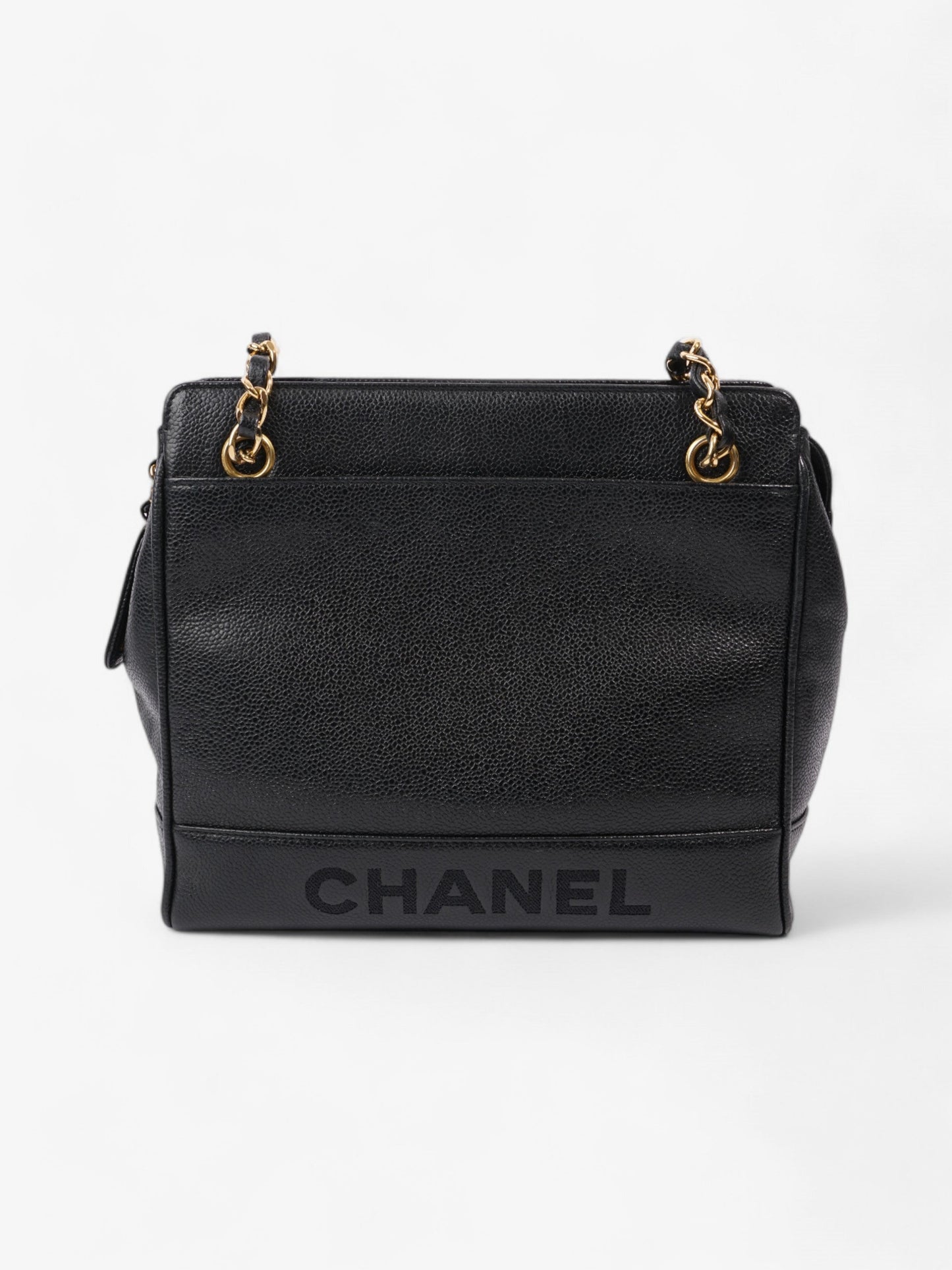 Chanel Vintage CC Tote Black Caviar Leather