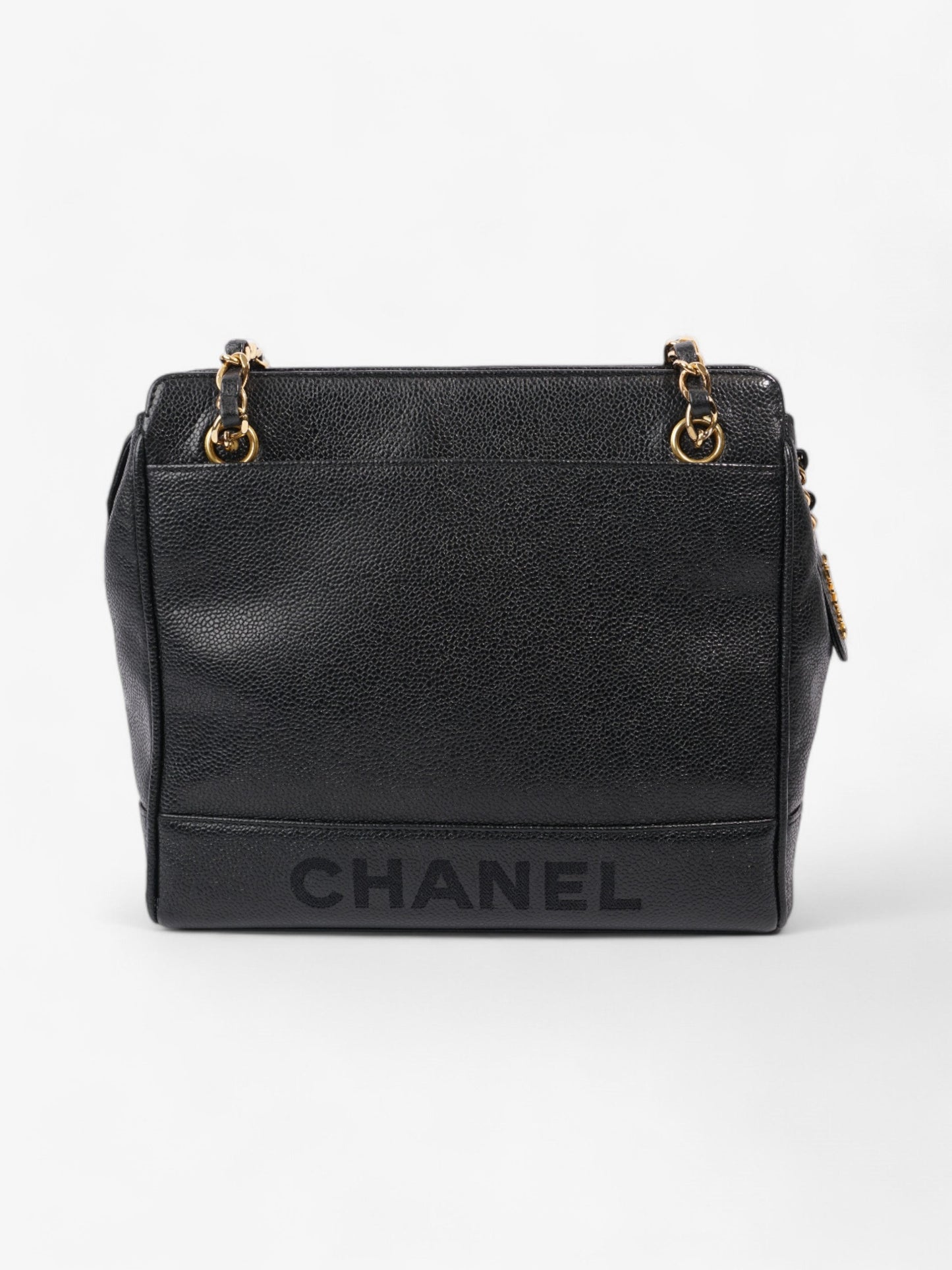Chanel Vintage CC Tote Black Caviar Leather