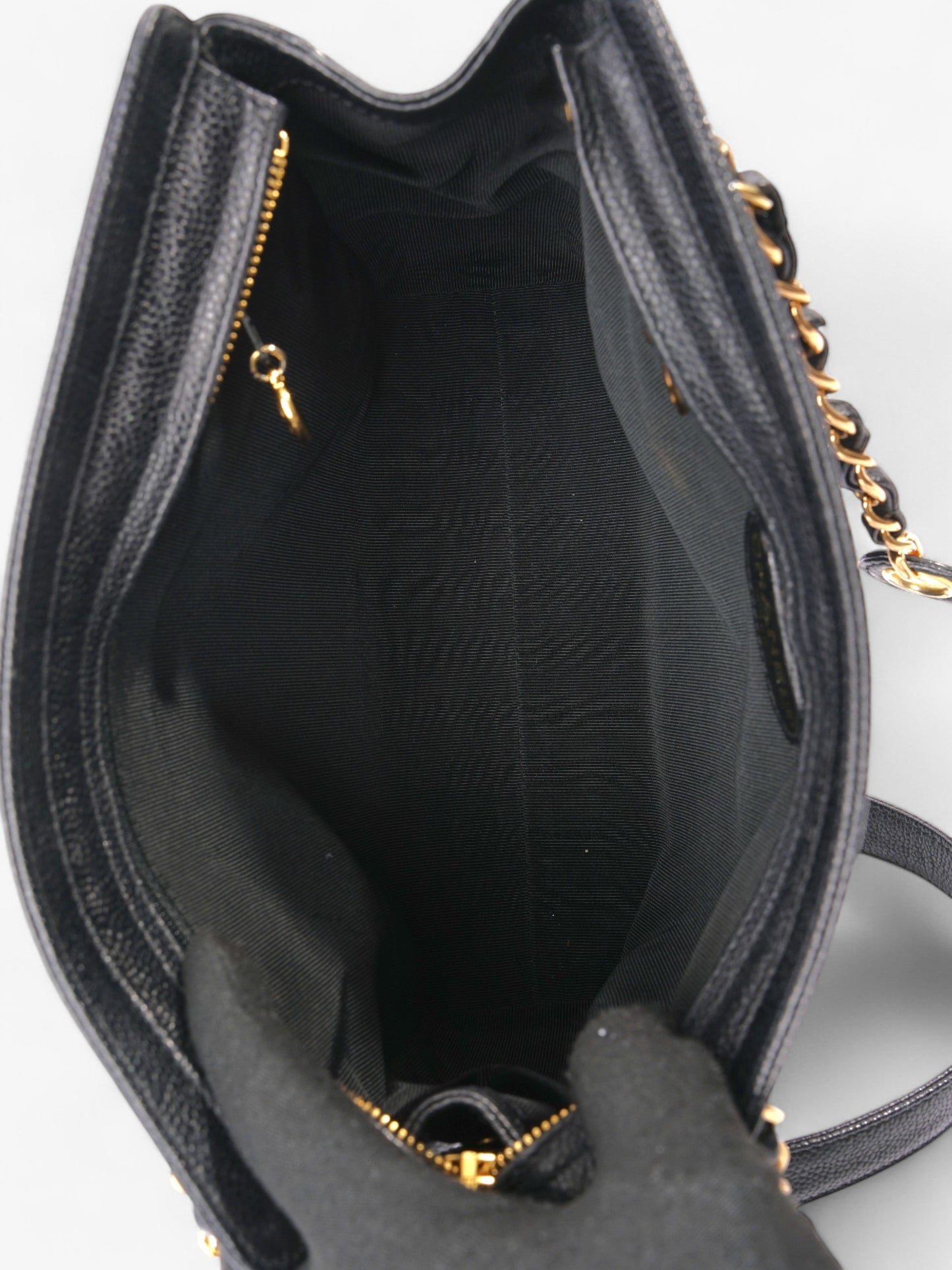 Chanel Vintage CC Tote Black Caviar Leather