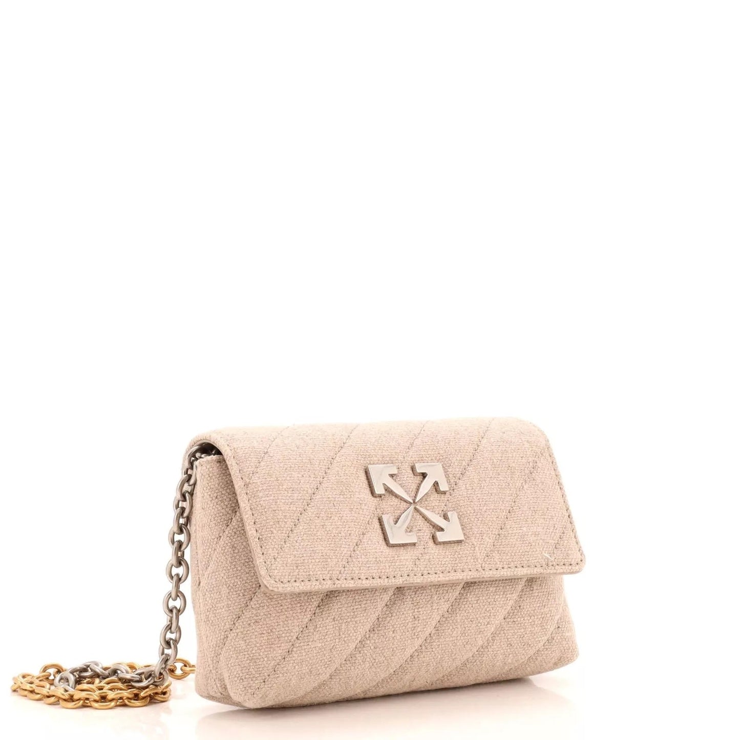 OFF-WHITE QUILTED LINEN JACKHAMMER 17 CROSSBODY BAG
