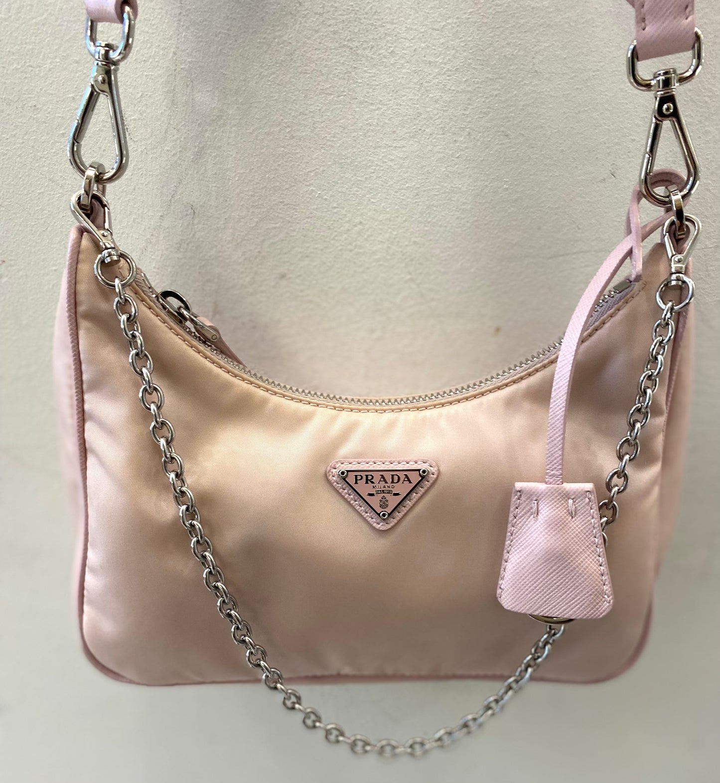 PRADA RE-EDITION 2005 ALABSTER NYLON CROSSBODY BAG