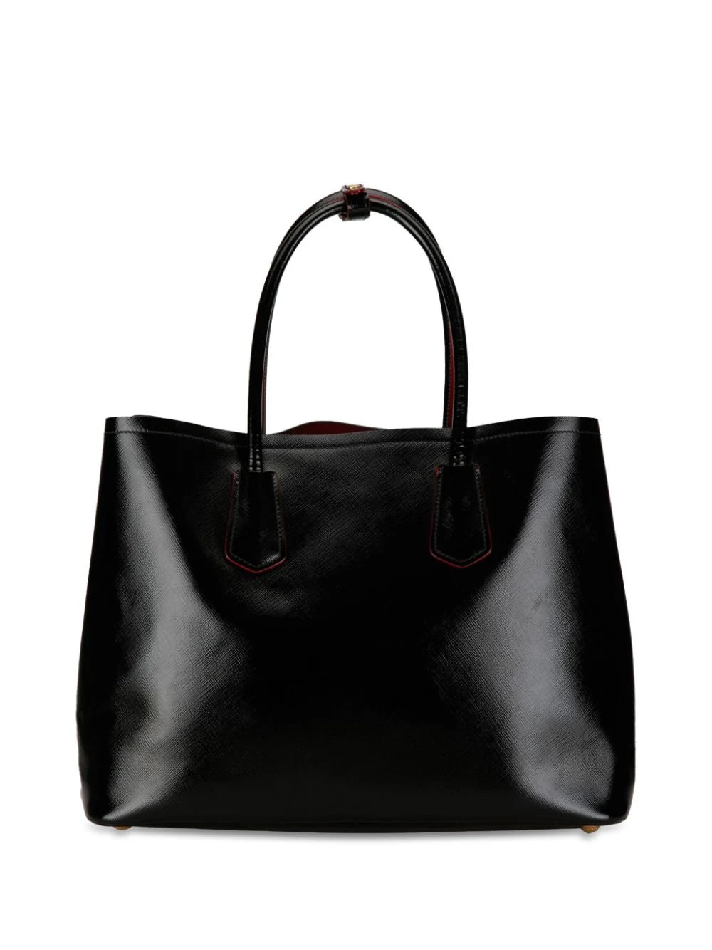 PRADA SHINY SAFFIANO VERNICE LEATHER DOUBLE HANDLE TOTE BAG