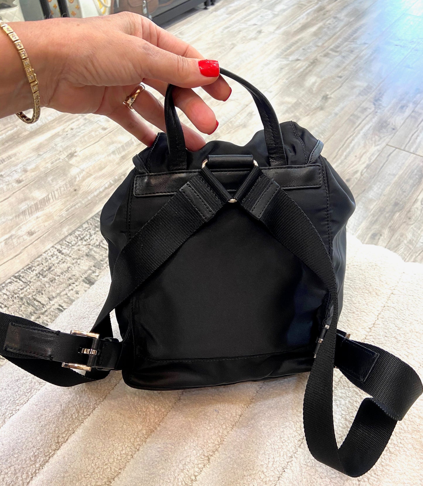 PRADA TESSUTO NYLON SAFFIANO SMALL BACKPACK