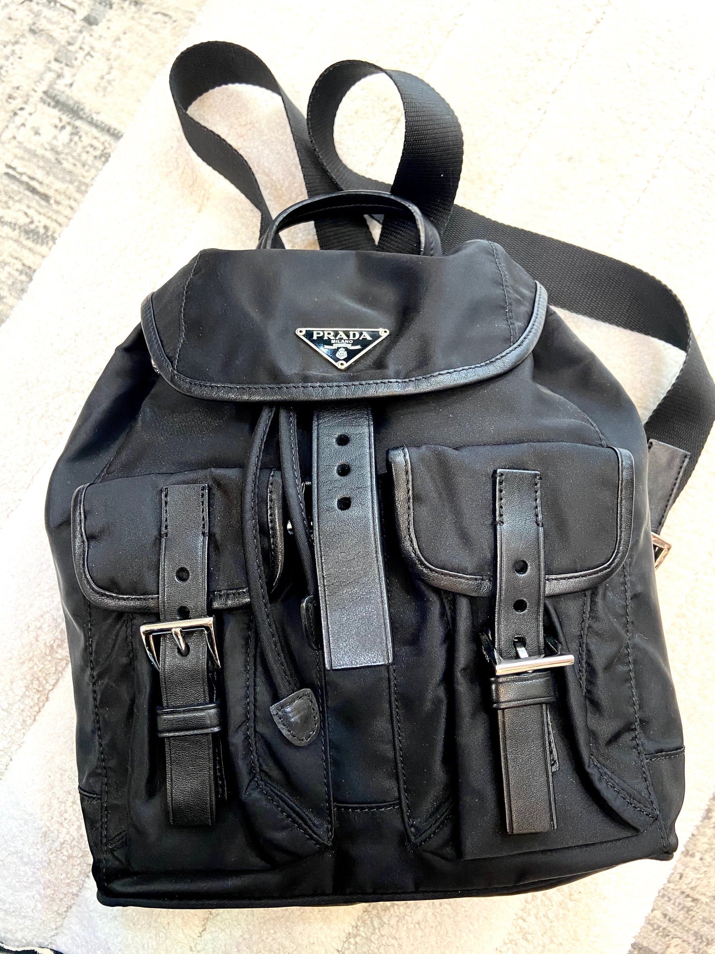 PRADA TESSUTO NYLON SAFFIANO SMALL BACKPACK