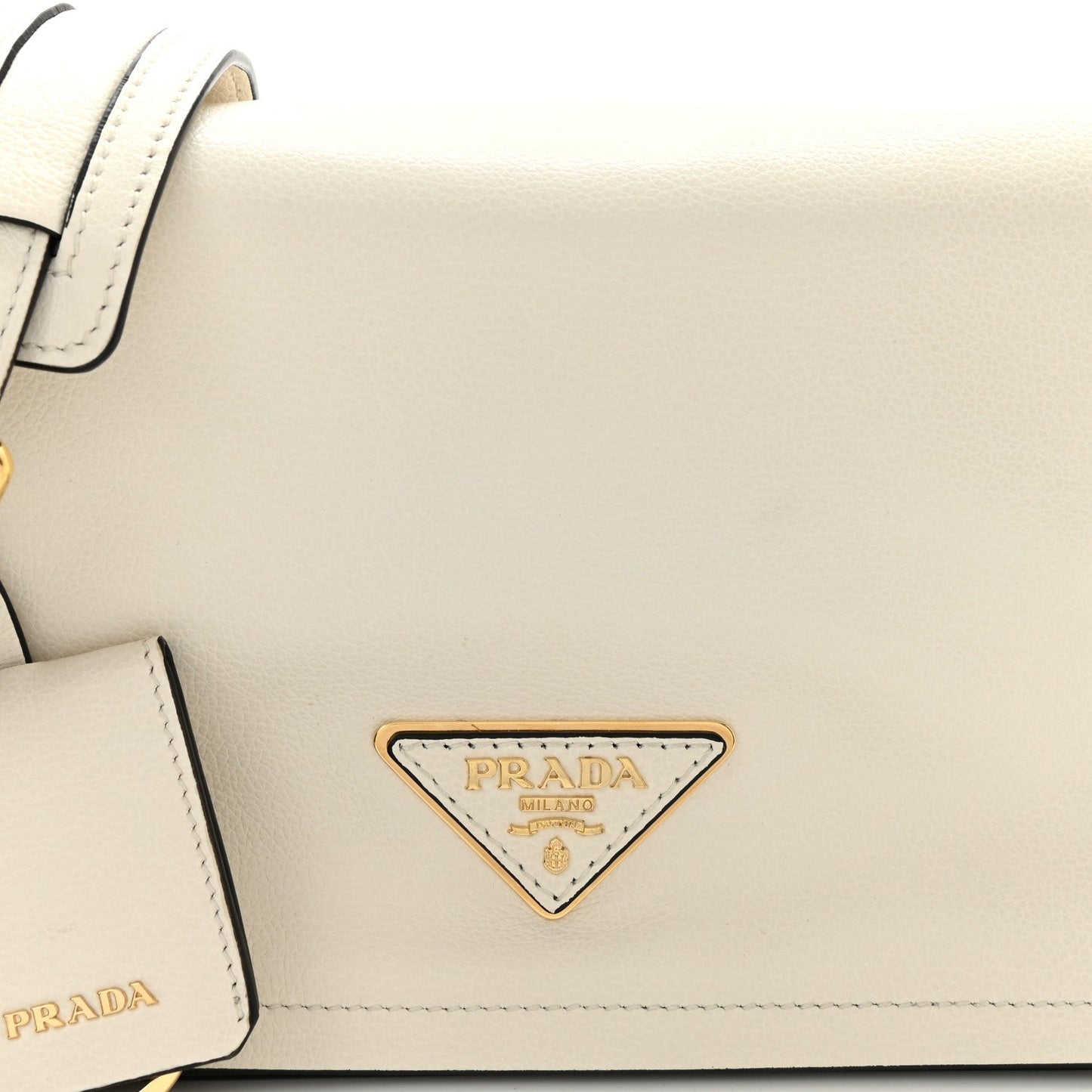 PRADA VITELLO DAINO LEATHER CROSSBODY FLAP BAG