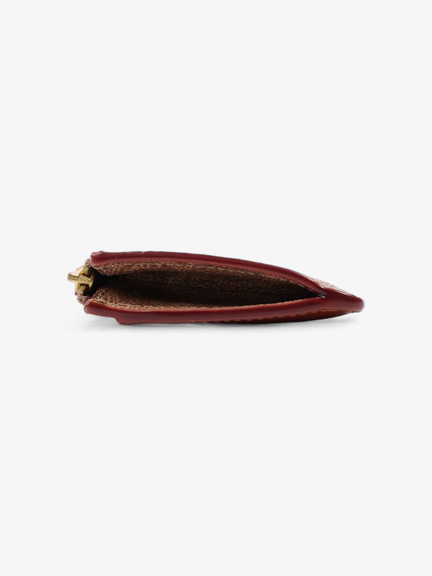 Coach Skinny ID and Card Case Brown Coated Canvas Mini