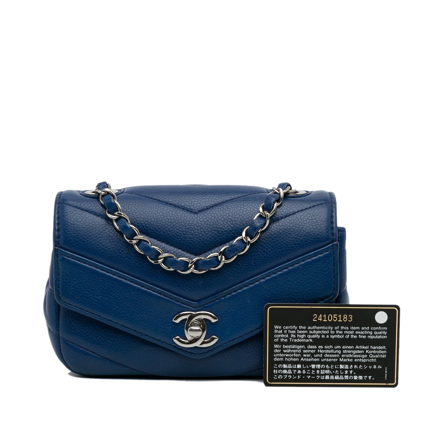 Chanel Mini Caviar Chevron Data Center Envelope Flap Bag
