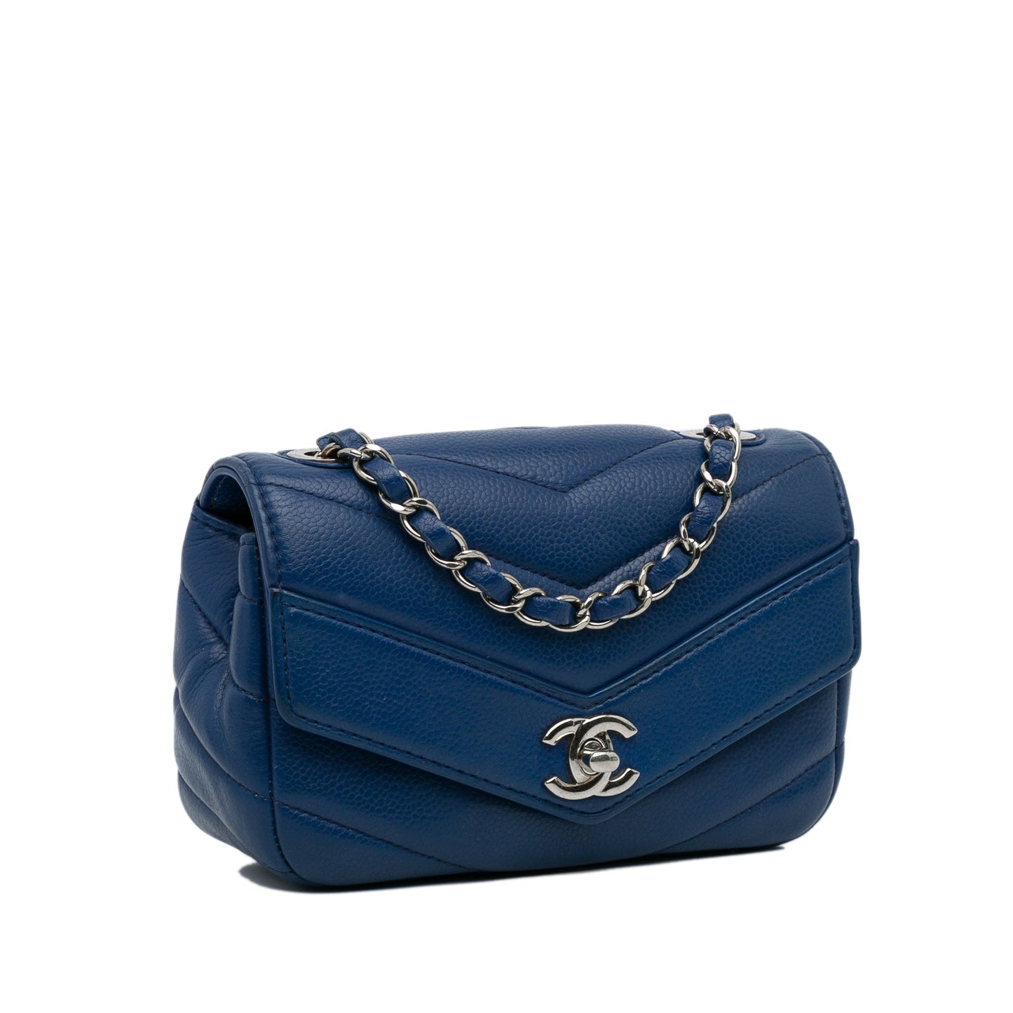 Chanel Mini Caviar Chevron Data Center Envelope Flap Bag