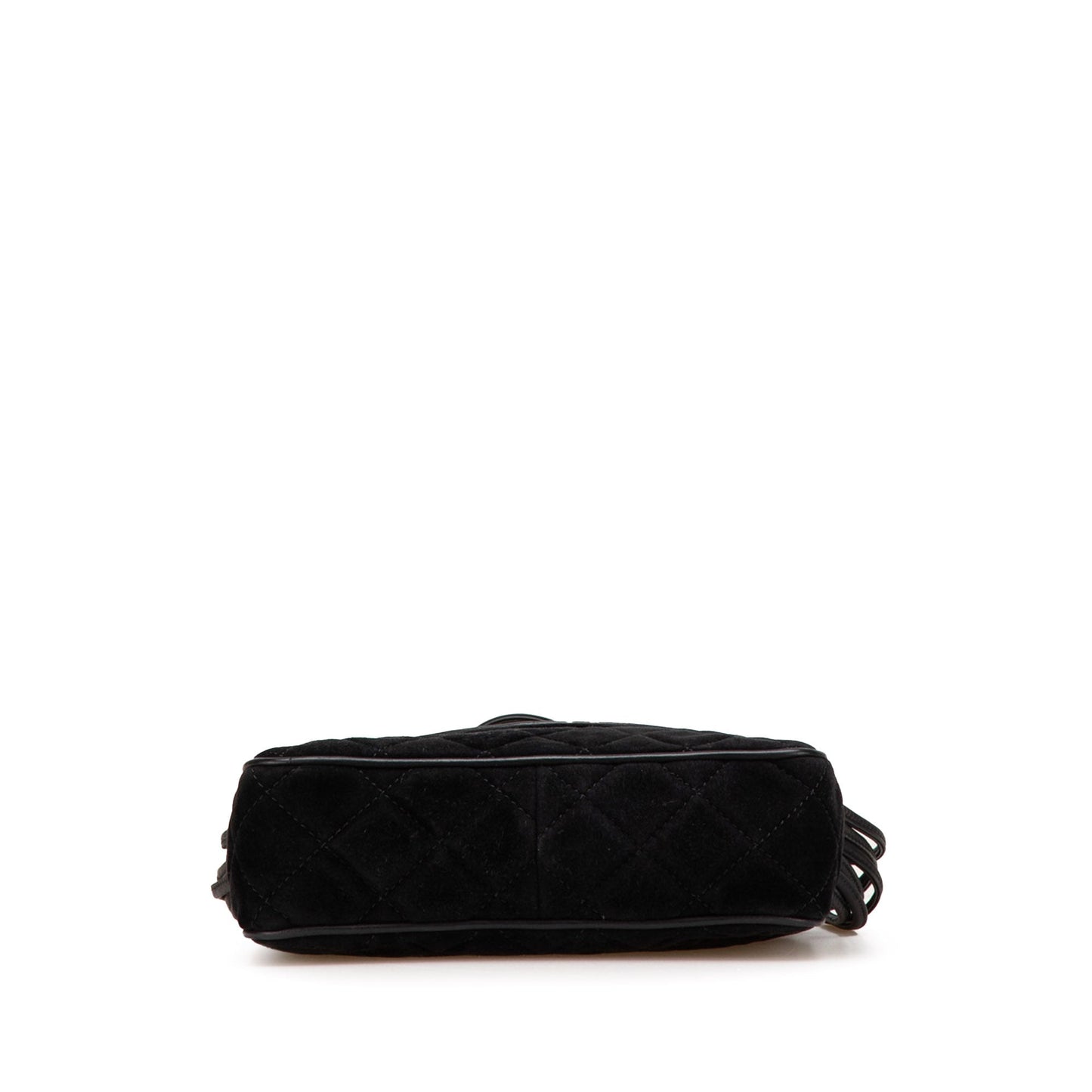 Chanel Cc Quilted Suede Shoulder Bag